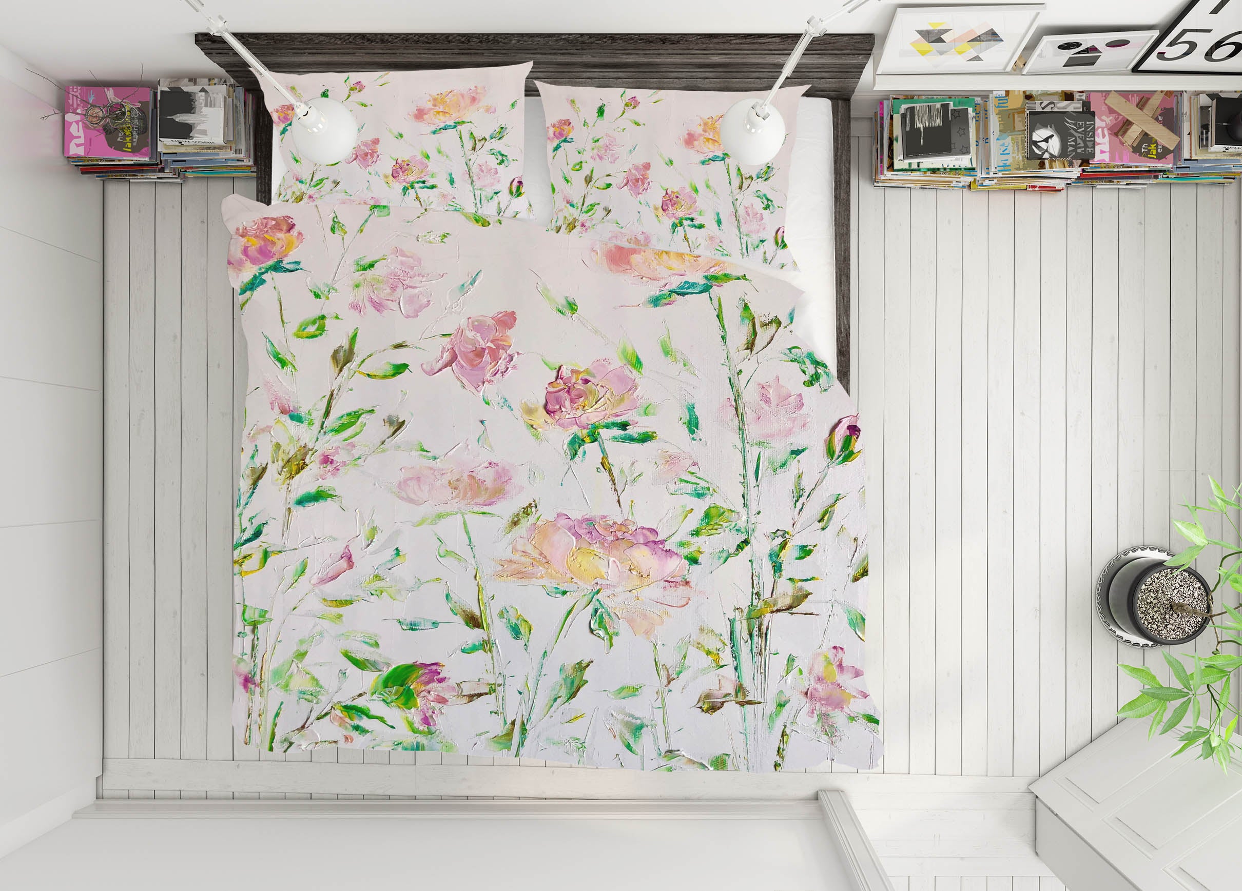 3D Pink Flower 553 Skromova Marina Bedding Bed Pillowcases Quilt