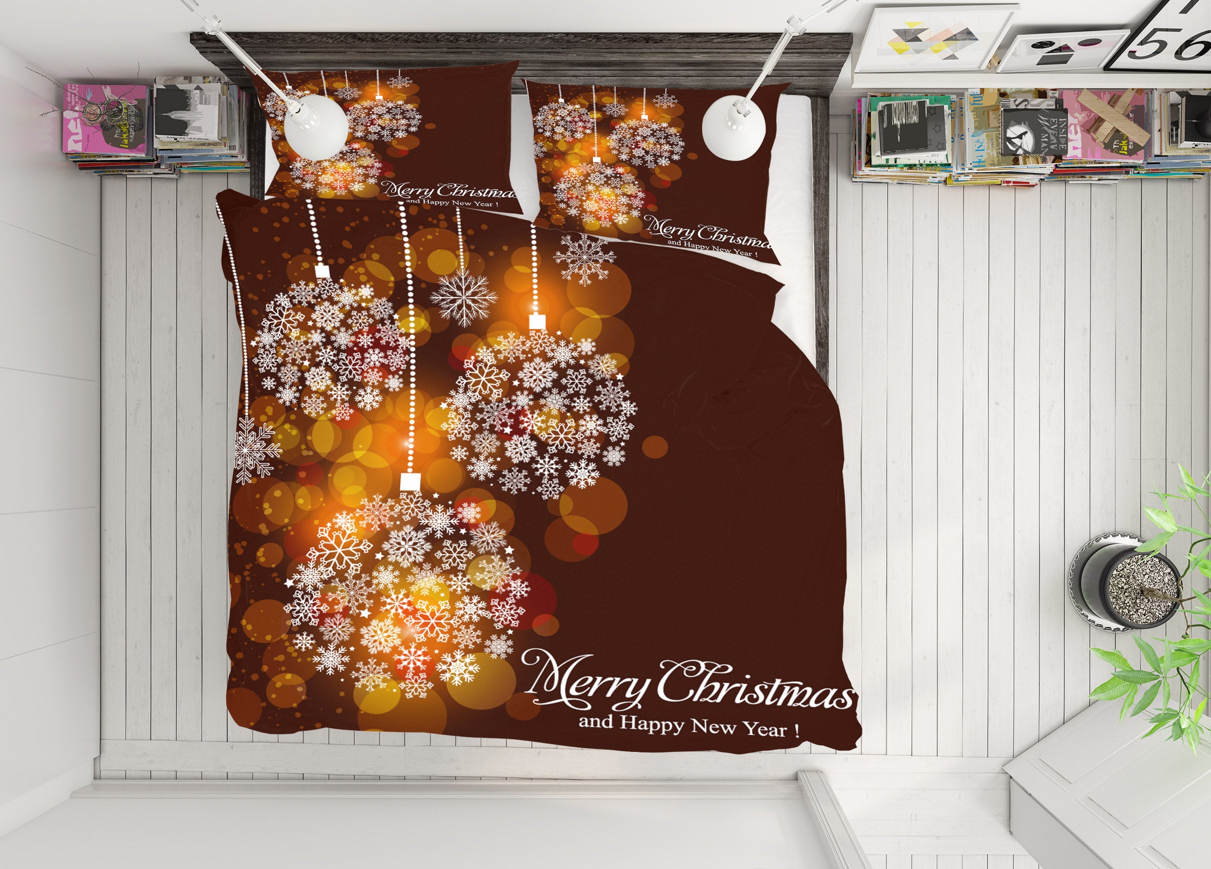 3D Snow Globe 52231 Christmas Quilt Duvet Cover Xmas Bed Pillowcases