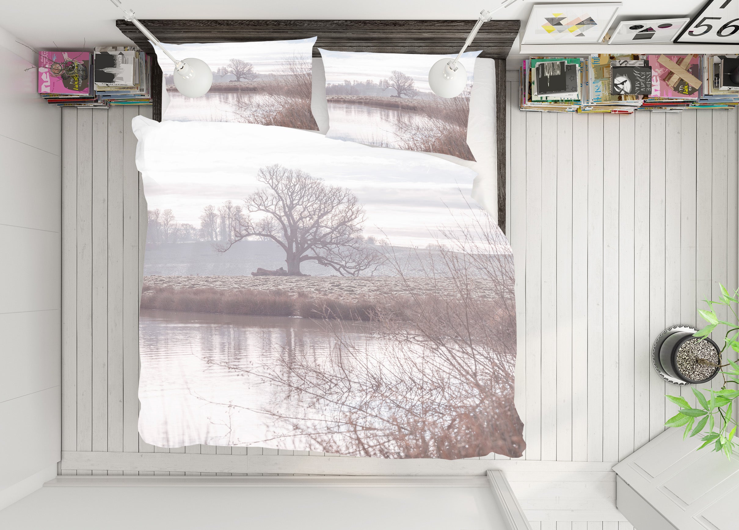3D Tree Water 7140 Assaf Frank Bedding Bed Pillowcases Quilt Cover Duvet Cover