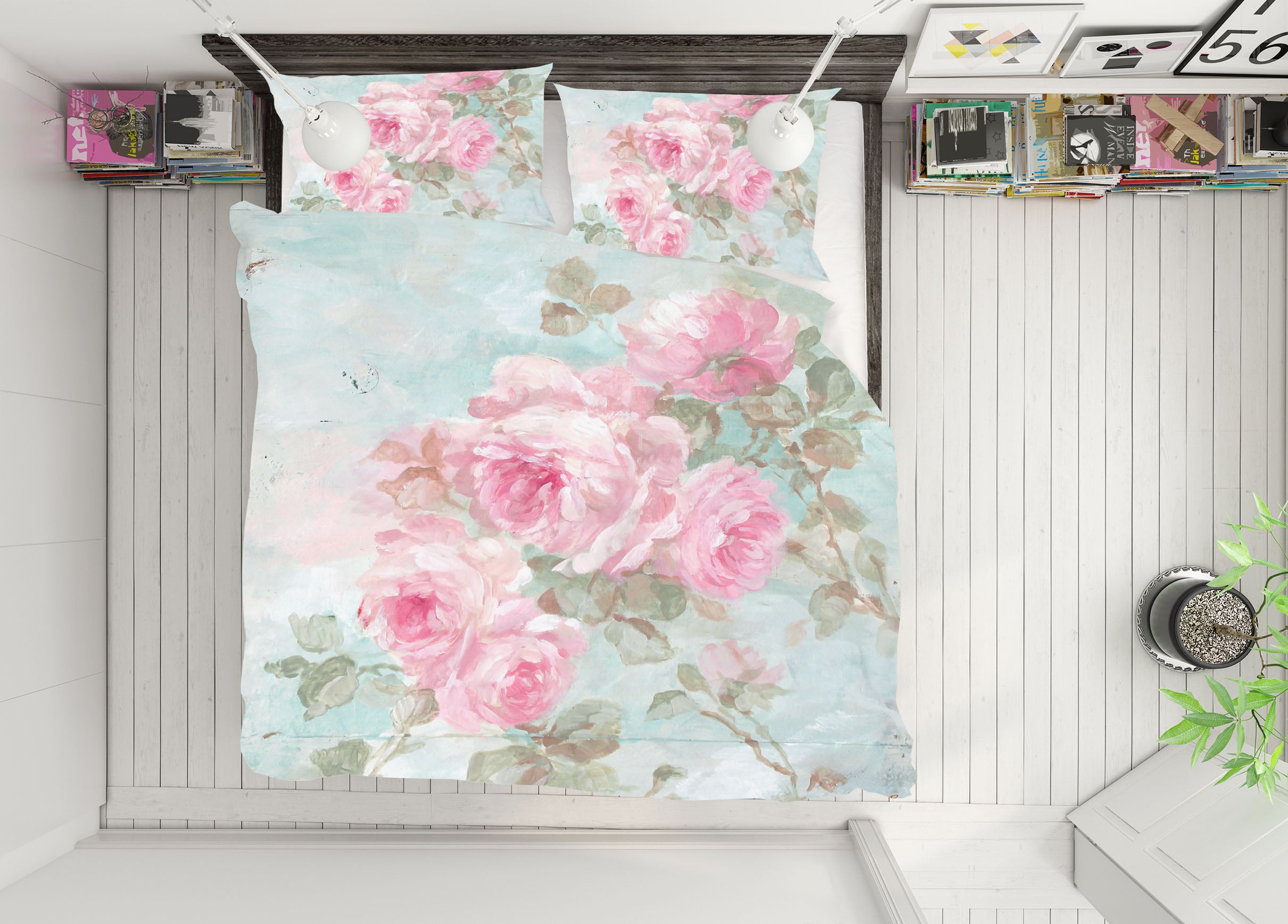 3D Roses Blooming 109 Debi Coules Bedding Bed Pillowcases Quilt