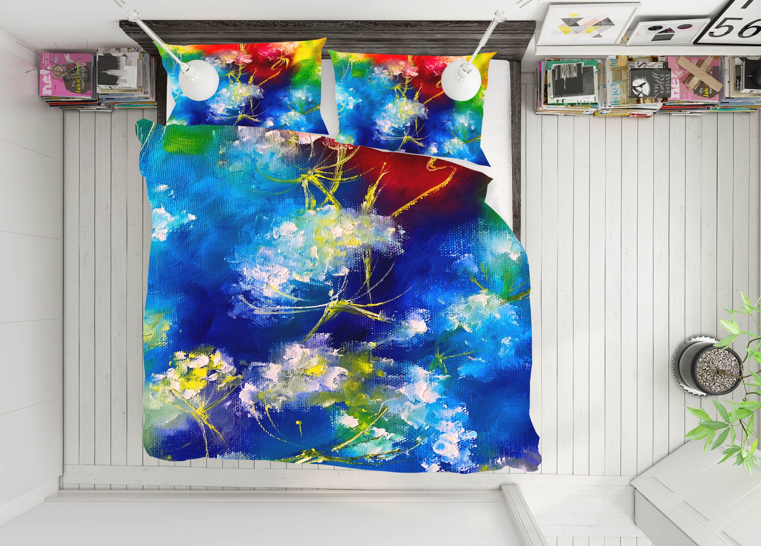 3D Blue Flower 620 Skromova Marina Bedding Bed Pillowcases Quilt