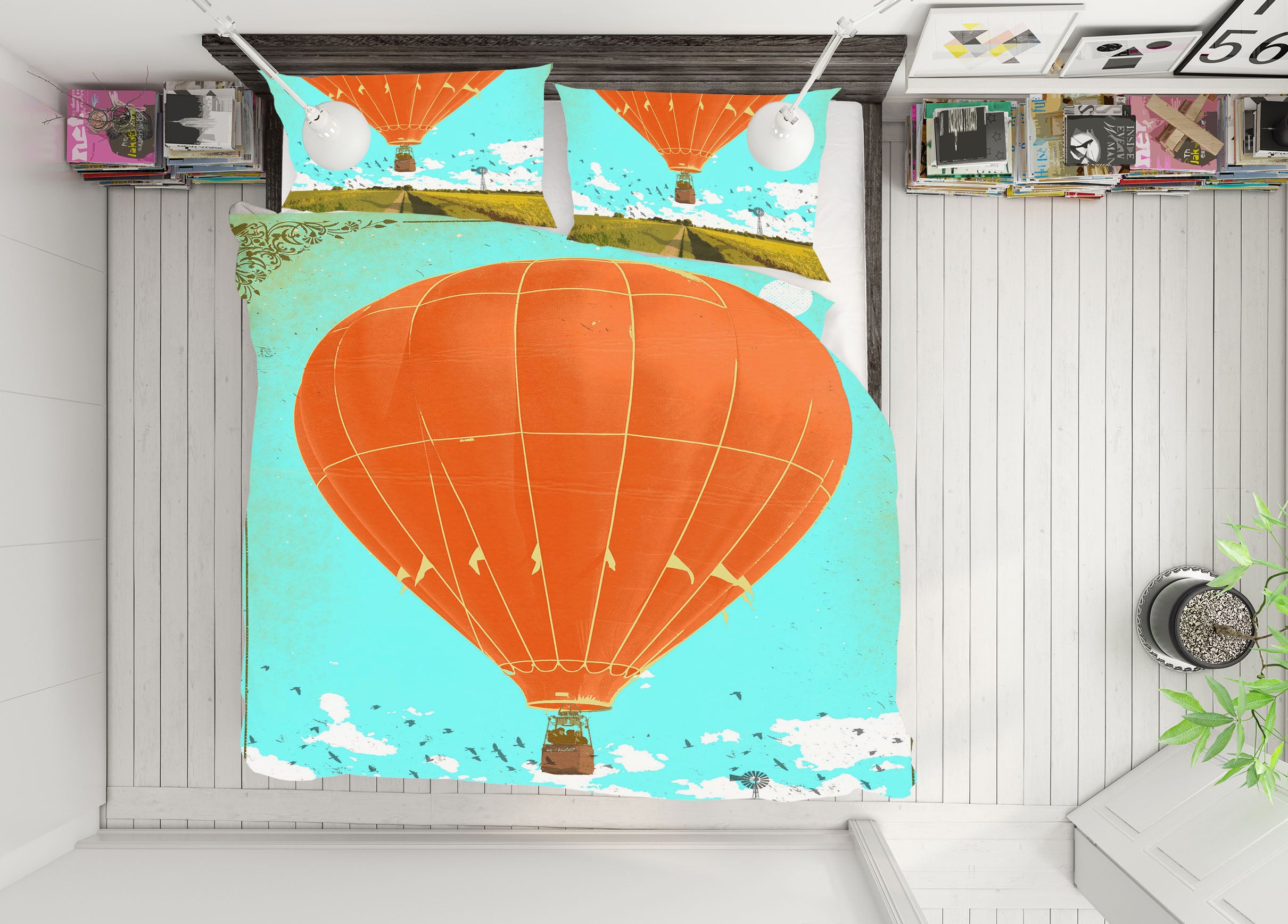 3D Hot Air Balloon 2107 Showdeer Bedding Bed Pillowcases Quilt