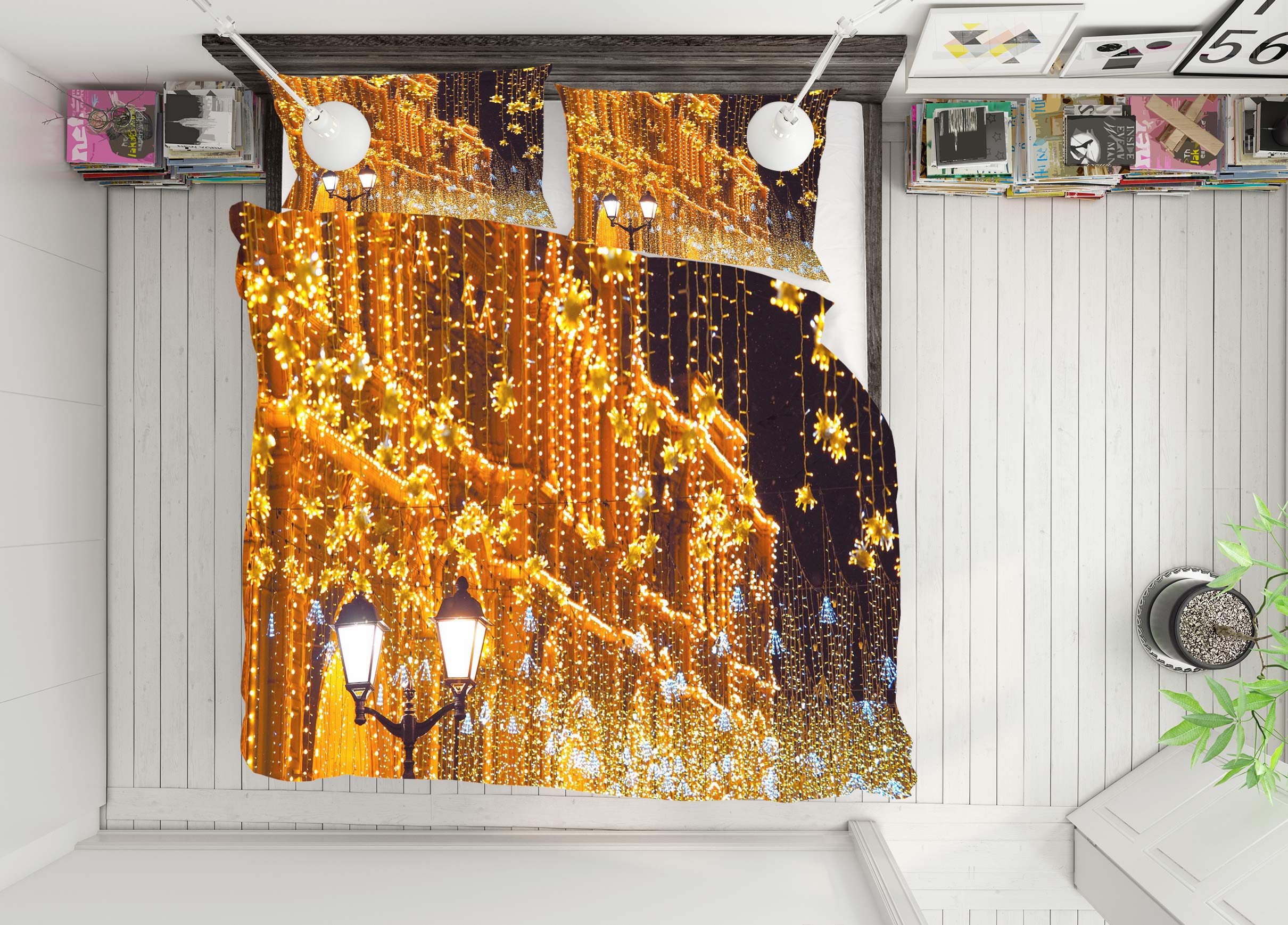 3D String Lights 52164 Christmas Quilt Duvet Cover Xmas Bed Pillowcases