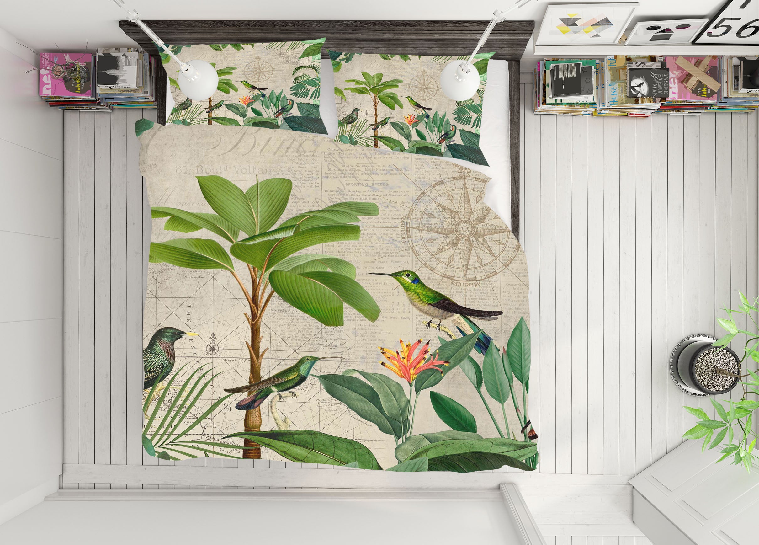 3D Coconut Tree Bird 120 Andrea haase Bedding Bed Pillowcases Quilt