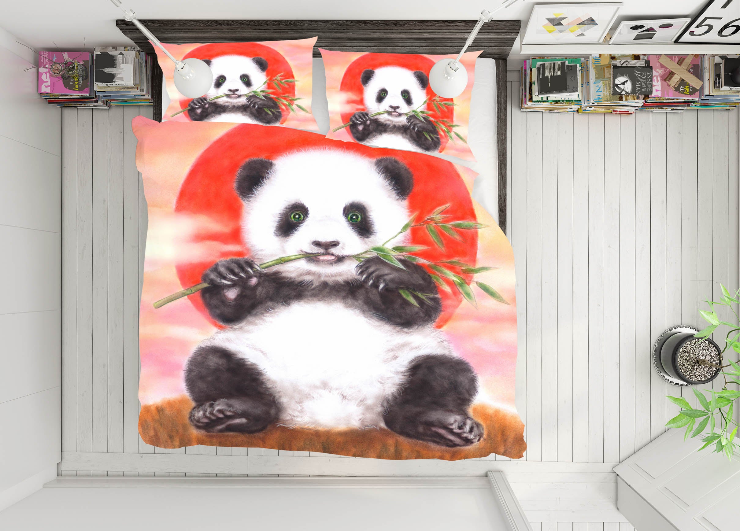 3D Sun Panda 5842 Kayomi Harai Bedding Bed Pillowcases Quilt Cover Duvet Cover