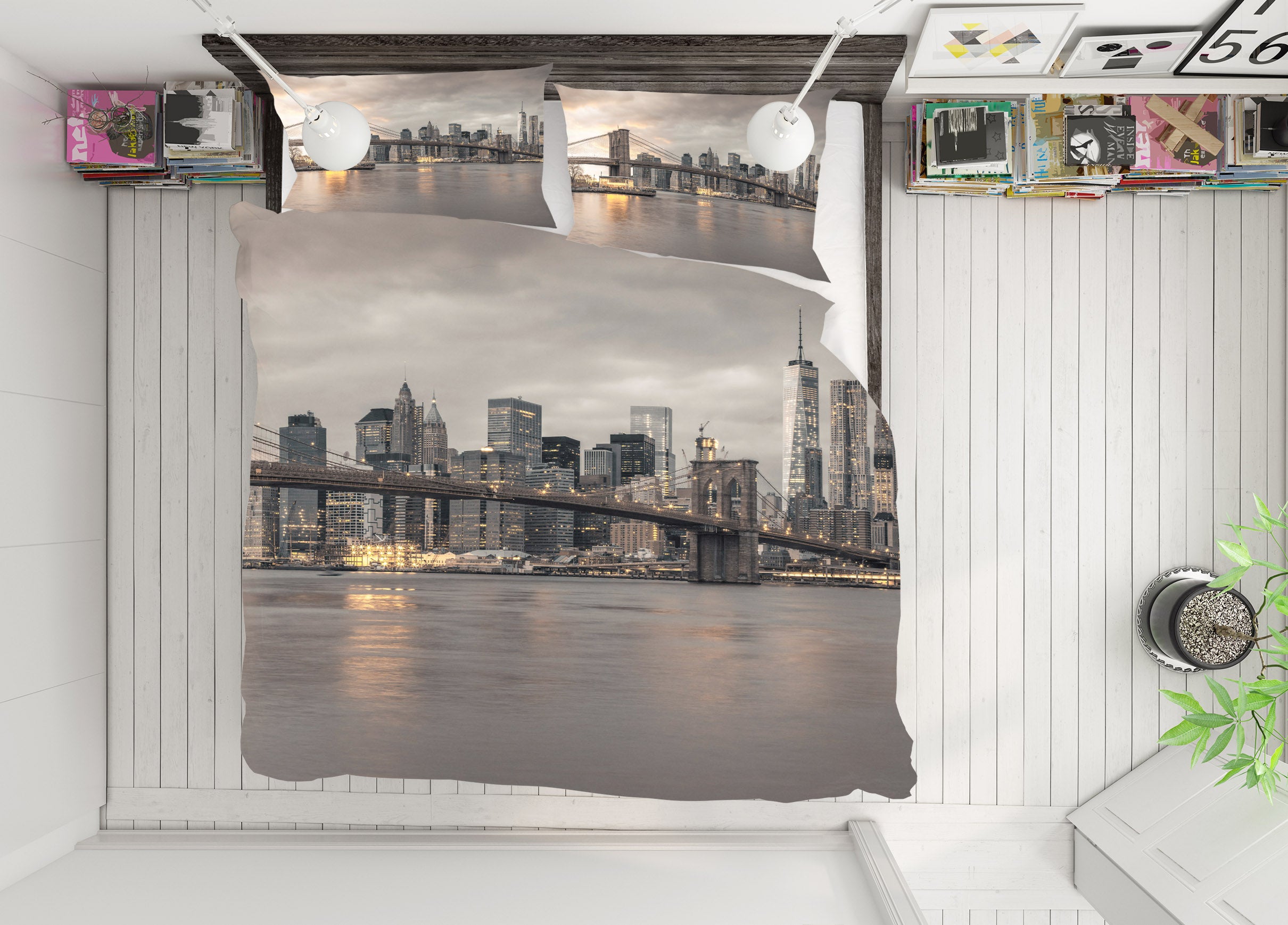 3D New York Bridge 85123 Assaf Frank Bedding Bed Pillowcases Quilt