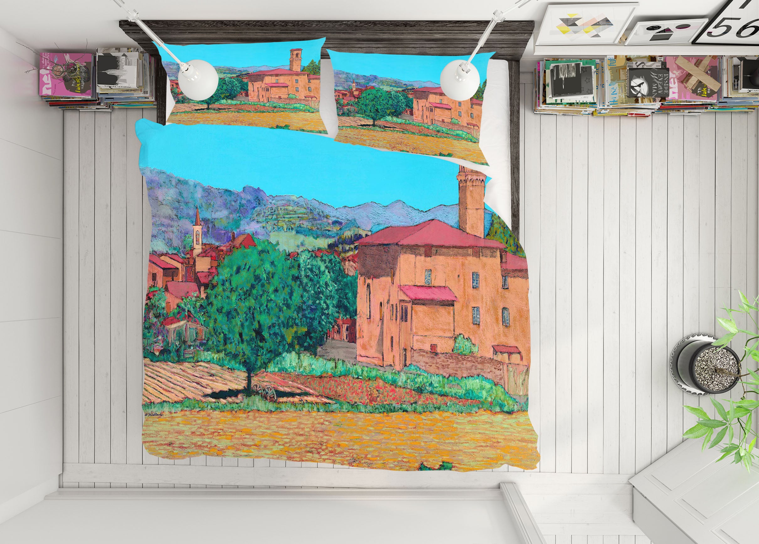3D Tuscan Farm Village 1177 Allan P. Friedlander Bedding Bed Pillowcases Quilt