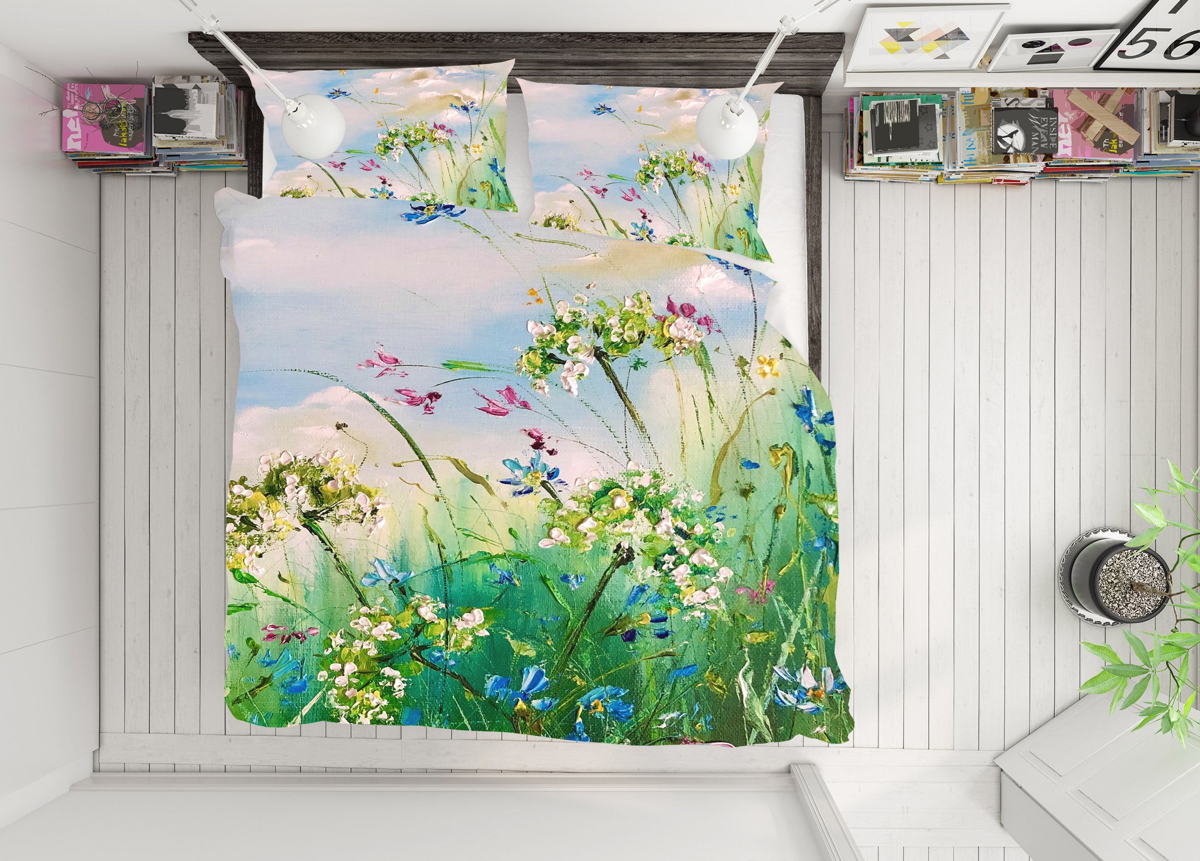 3D Green Grass Flower 556 Skromova Marina Bedding Bed Pillowcases Quilt