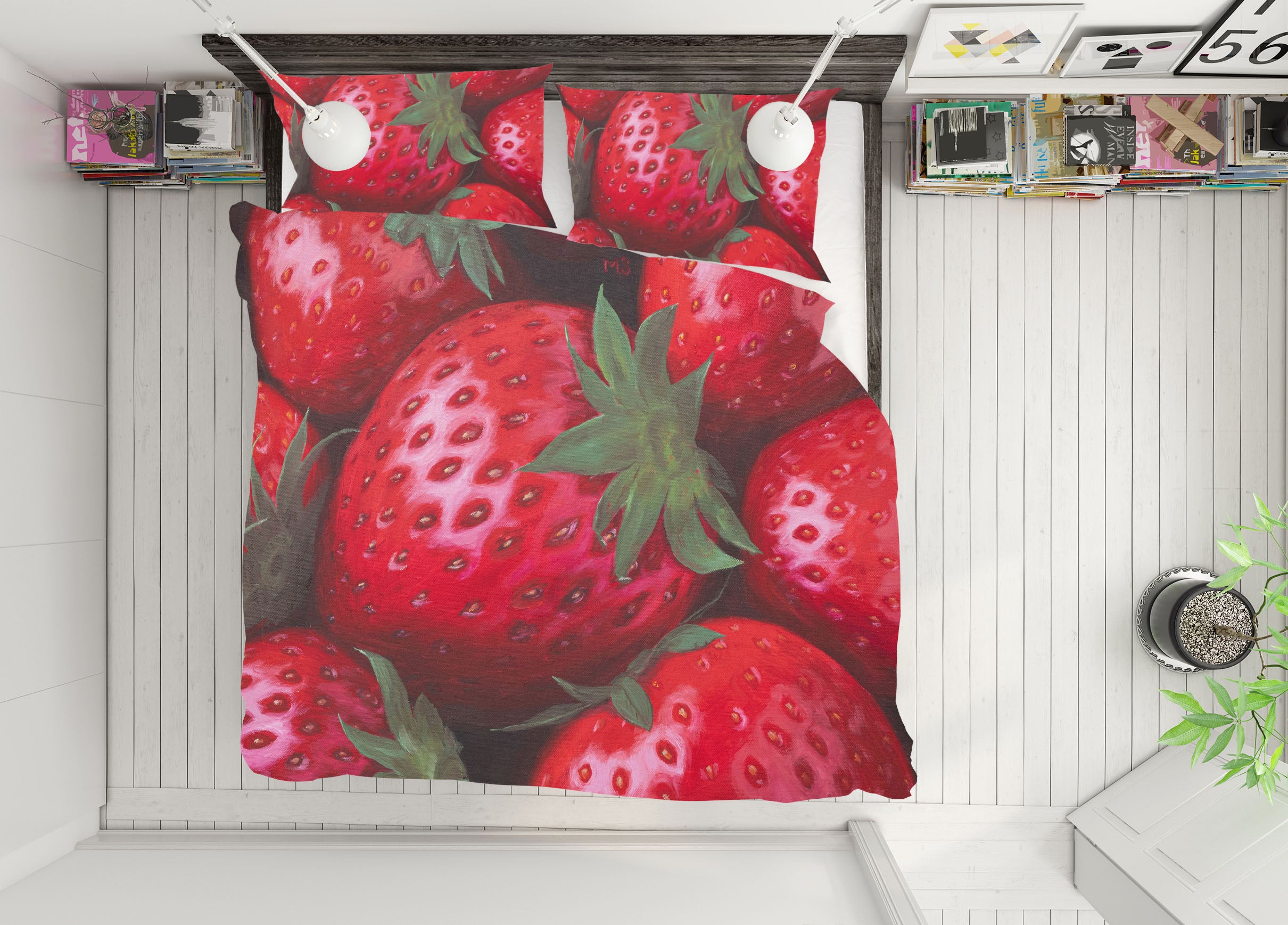 3D Strawberry 1778 Marina Zotova Bedding Bed Pillowcases Quilt