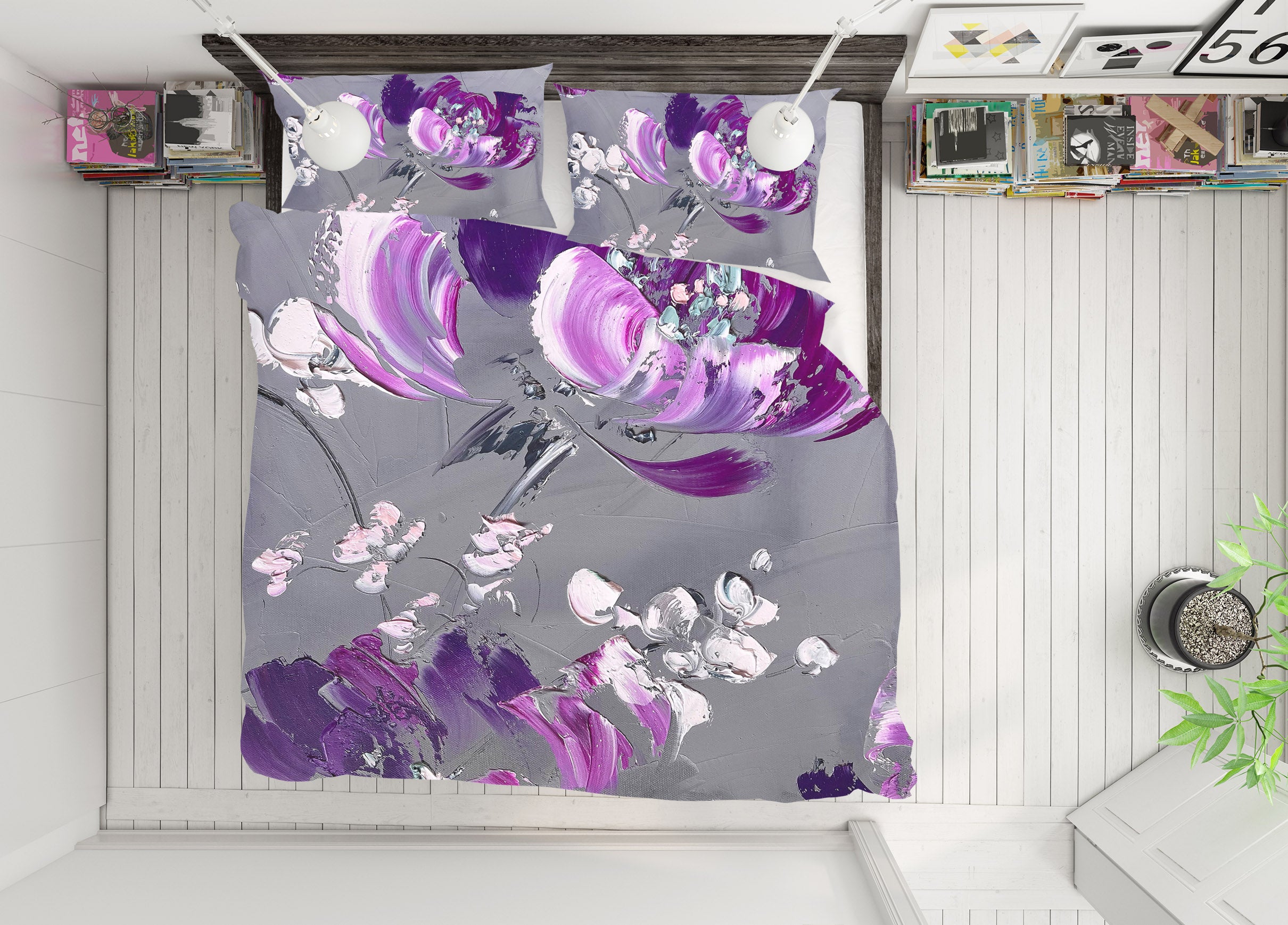 3D Purple Flowers 3797 Skromova Marina Bedding Bed Pillowcases Quilt Cover Duvet Cover