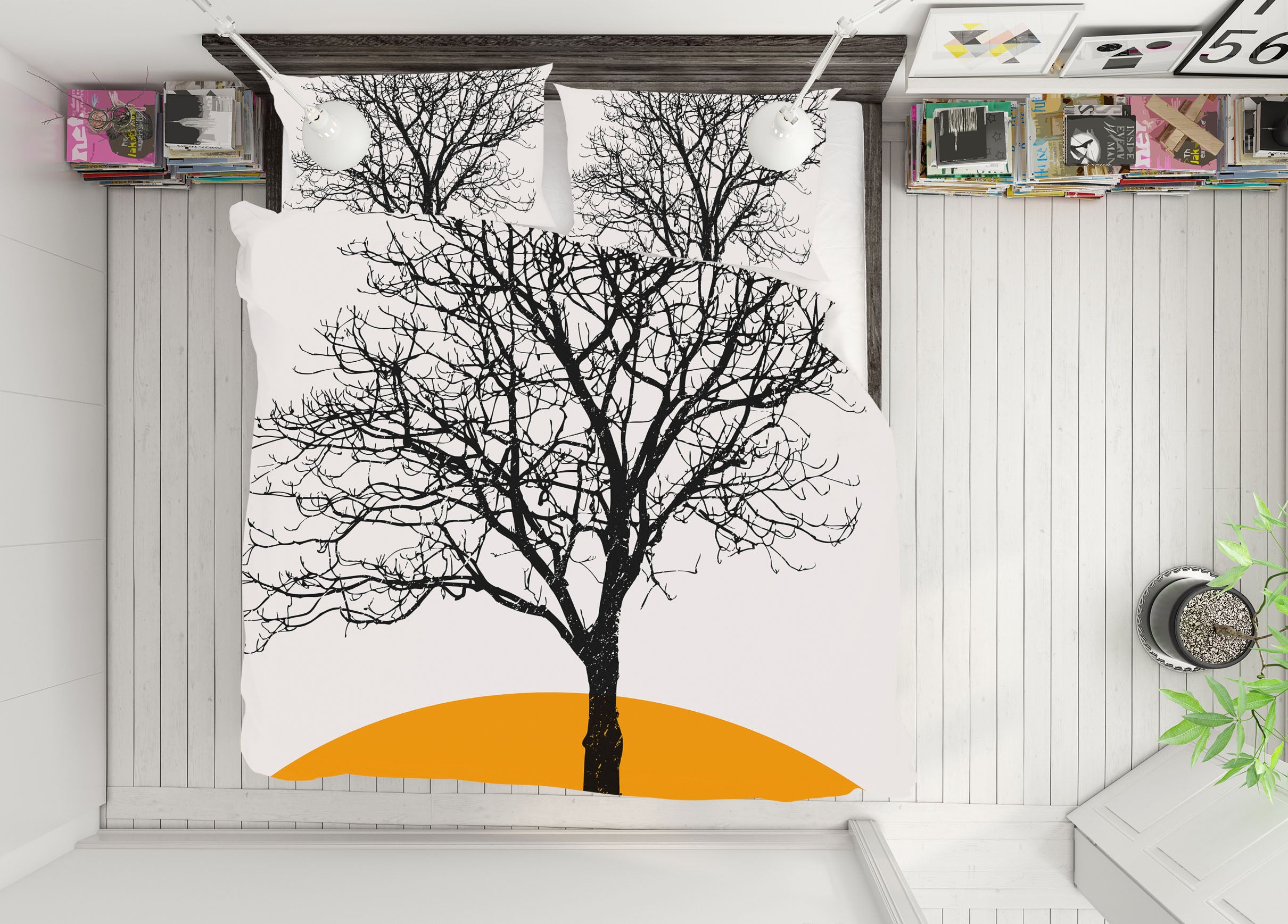 3D Black Tree Moon 220 Boris Draschoff Bedding Bed Pillowcases Quilt