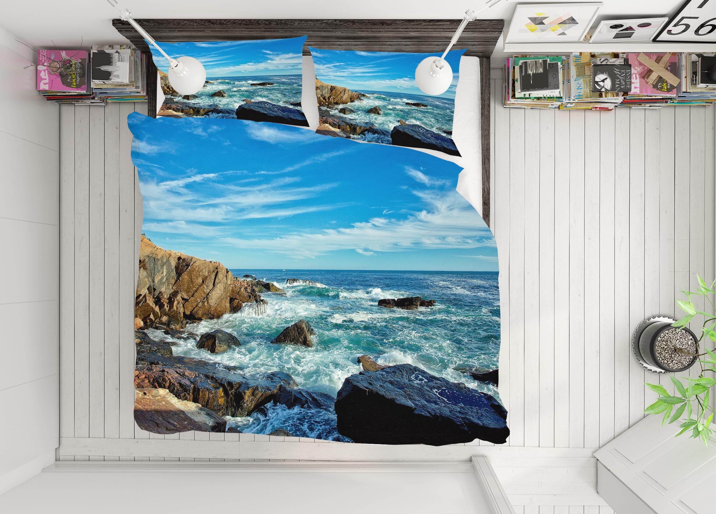 3D Seaside Reef 62166 Kathy Barefield Bedding Bed Pillowcases Quilt