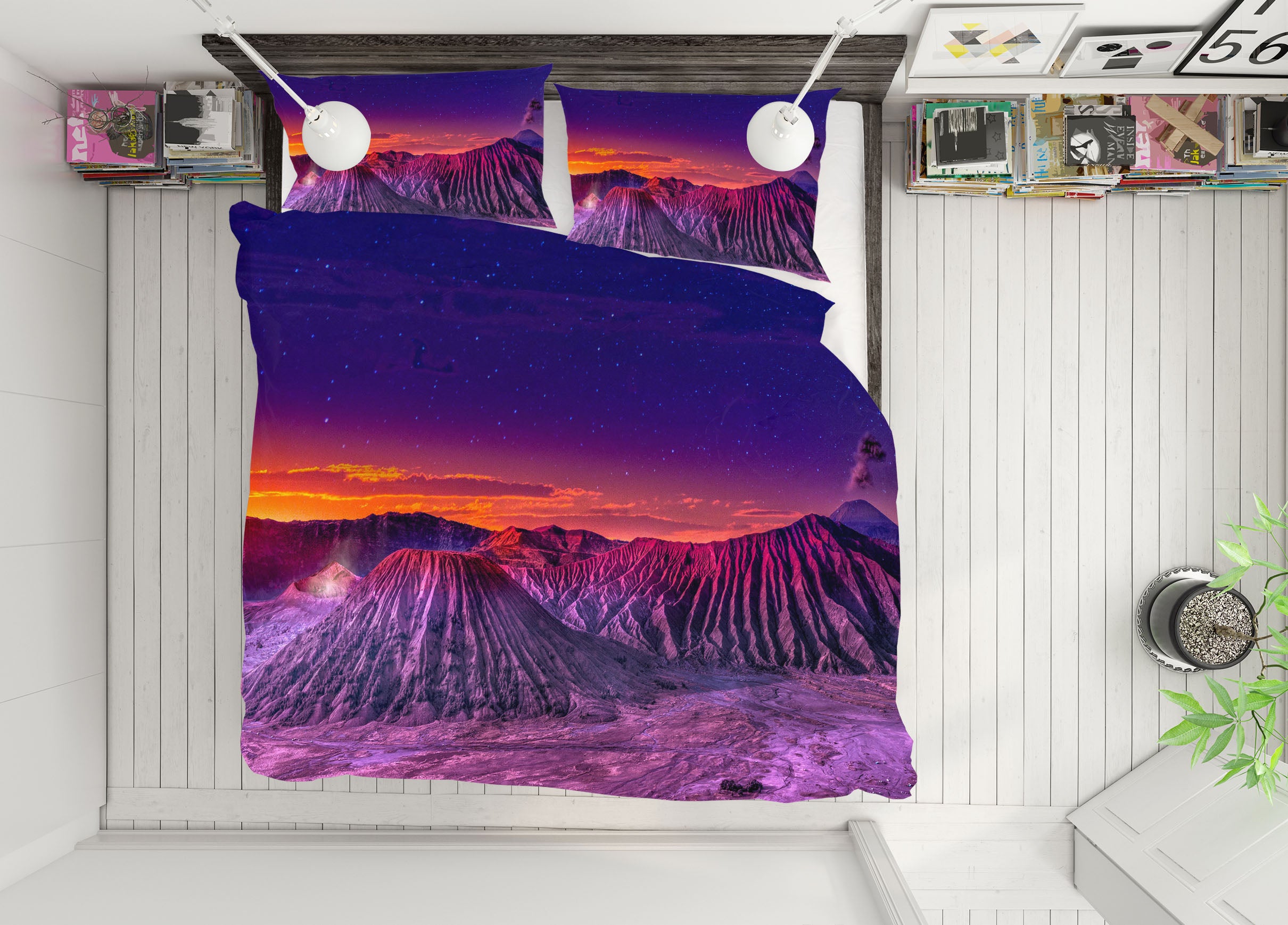 3D Purple Mountain 125 Marco Carmassi Bedding Bed Pillowcases Quilt