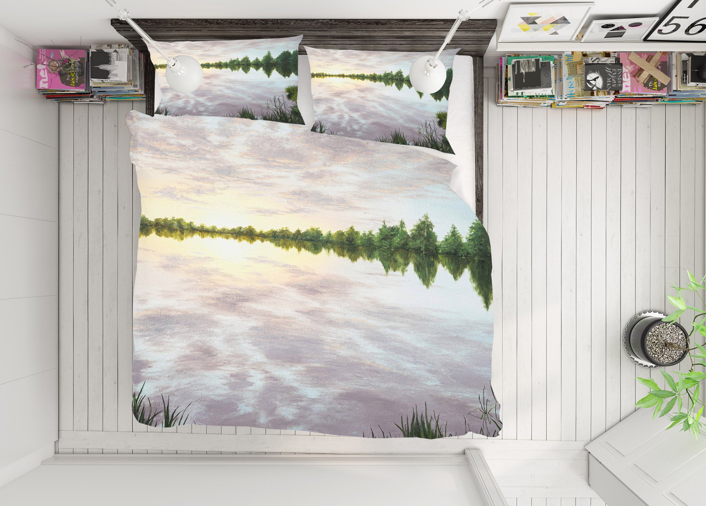 3D Lake Water Trees 1768 Marina Zotova Bedding Bed Pillowcases Quilt