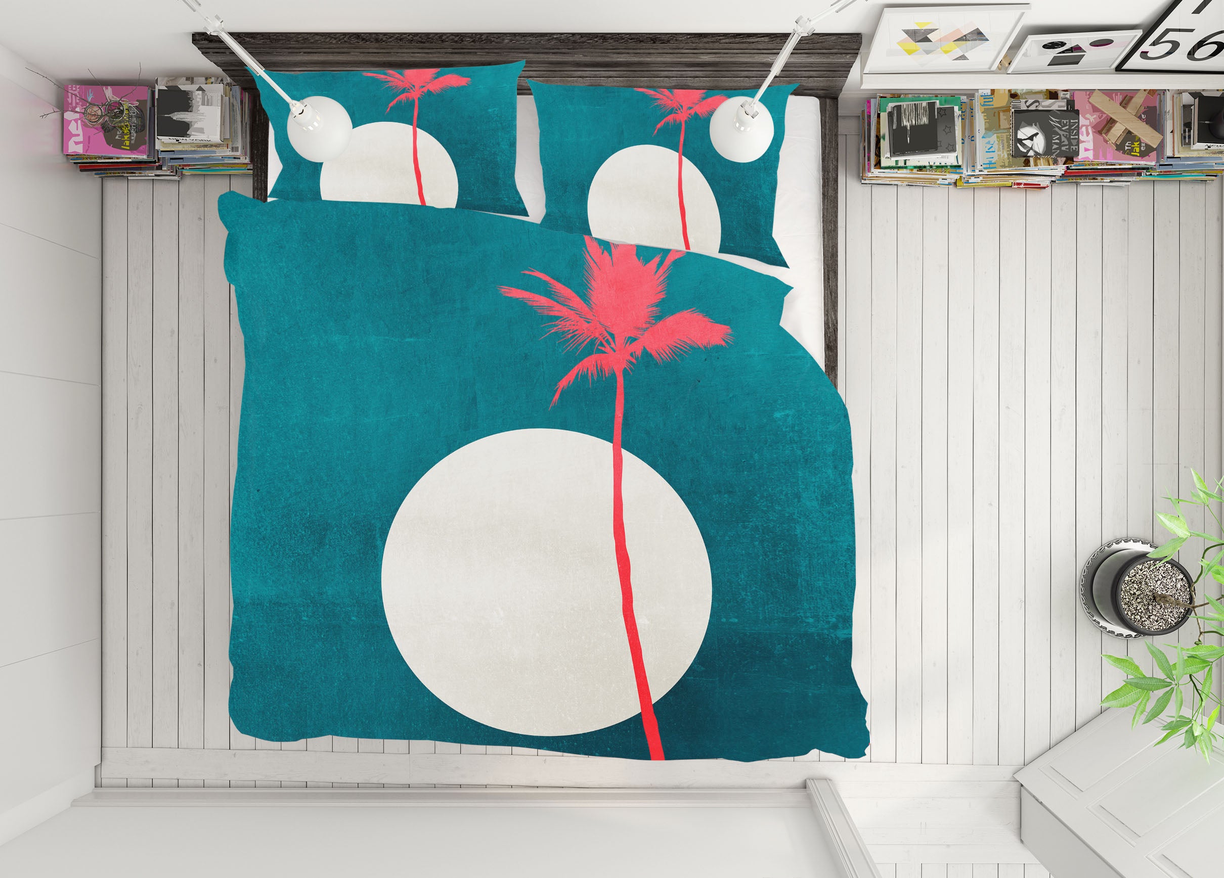 3D Pink Coconut Tree 121 Boris Draschoff Bedding Bed Pillowcases Quilt
