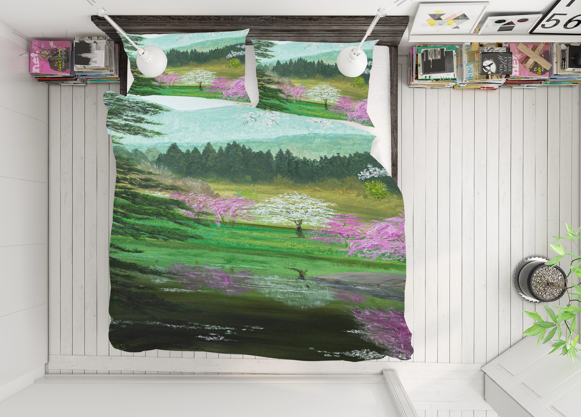 3D Hillside Lawn Tree 1763 Marina Zotova Bedding Bed Pillowcases Quilt