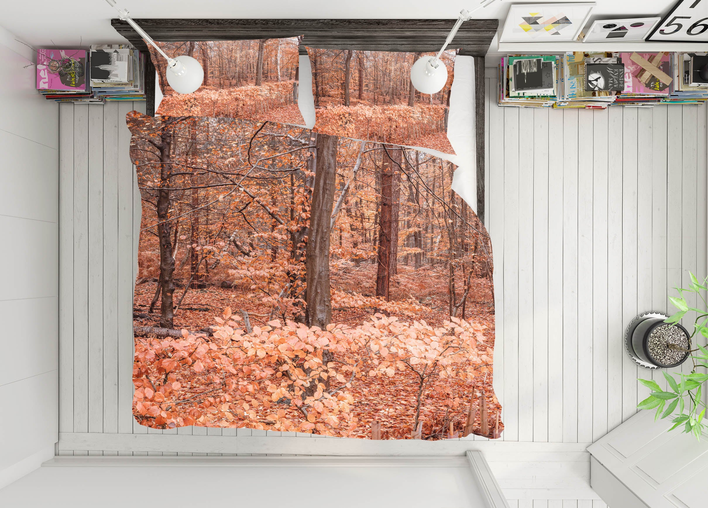 3D Yellow Leaves 7133 Assaf Frank Bedding Bed Pillowcases Quilt Cover Duvet Cover