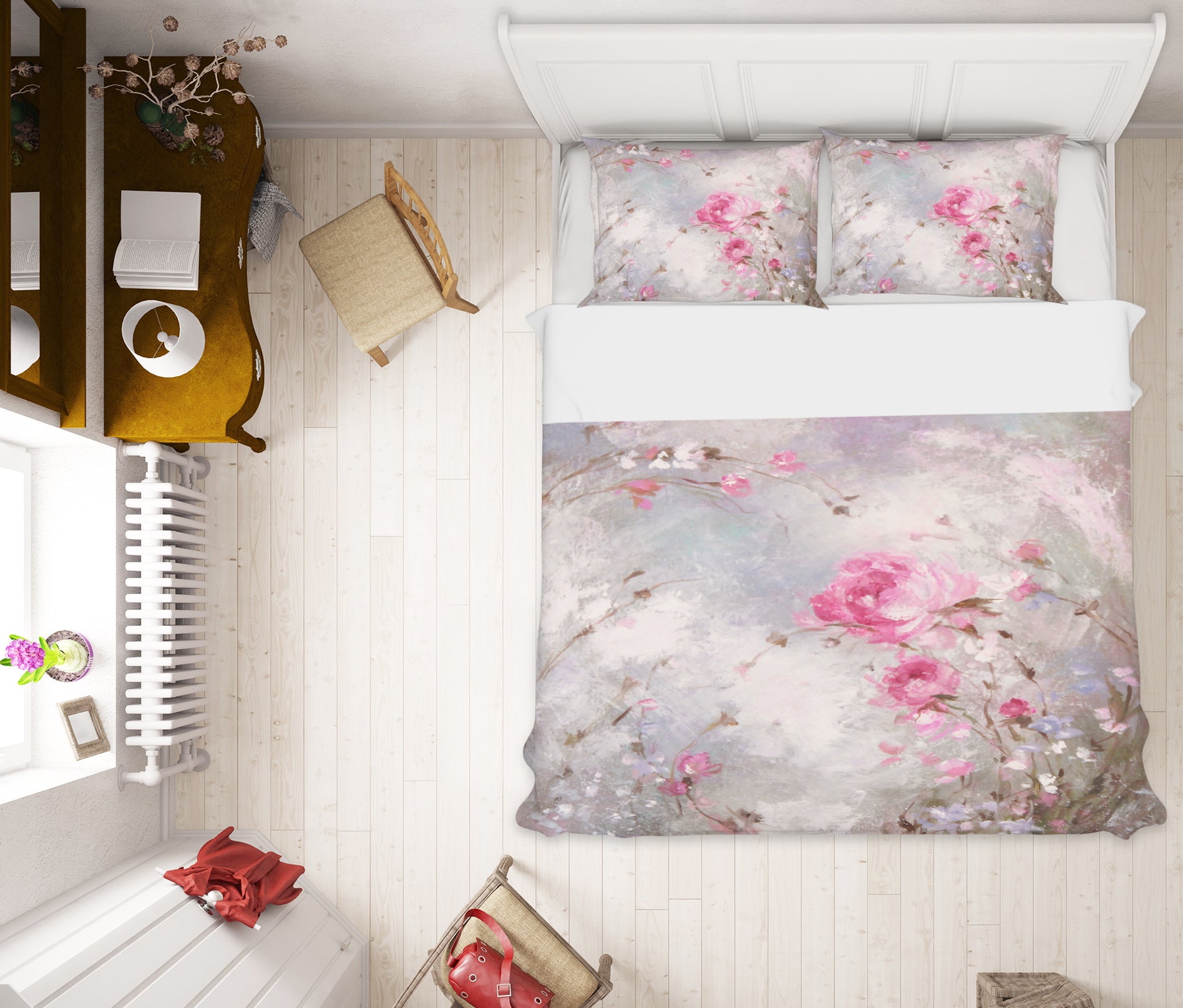 3D Flower Bush Rose 2039 Debi Coules Bedding Bed Pillowcases Quilt