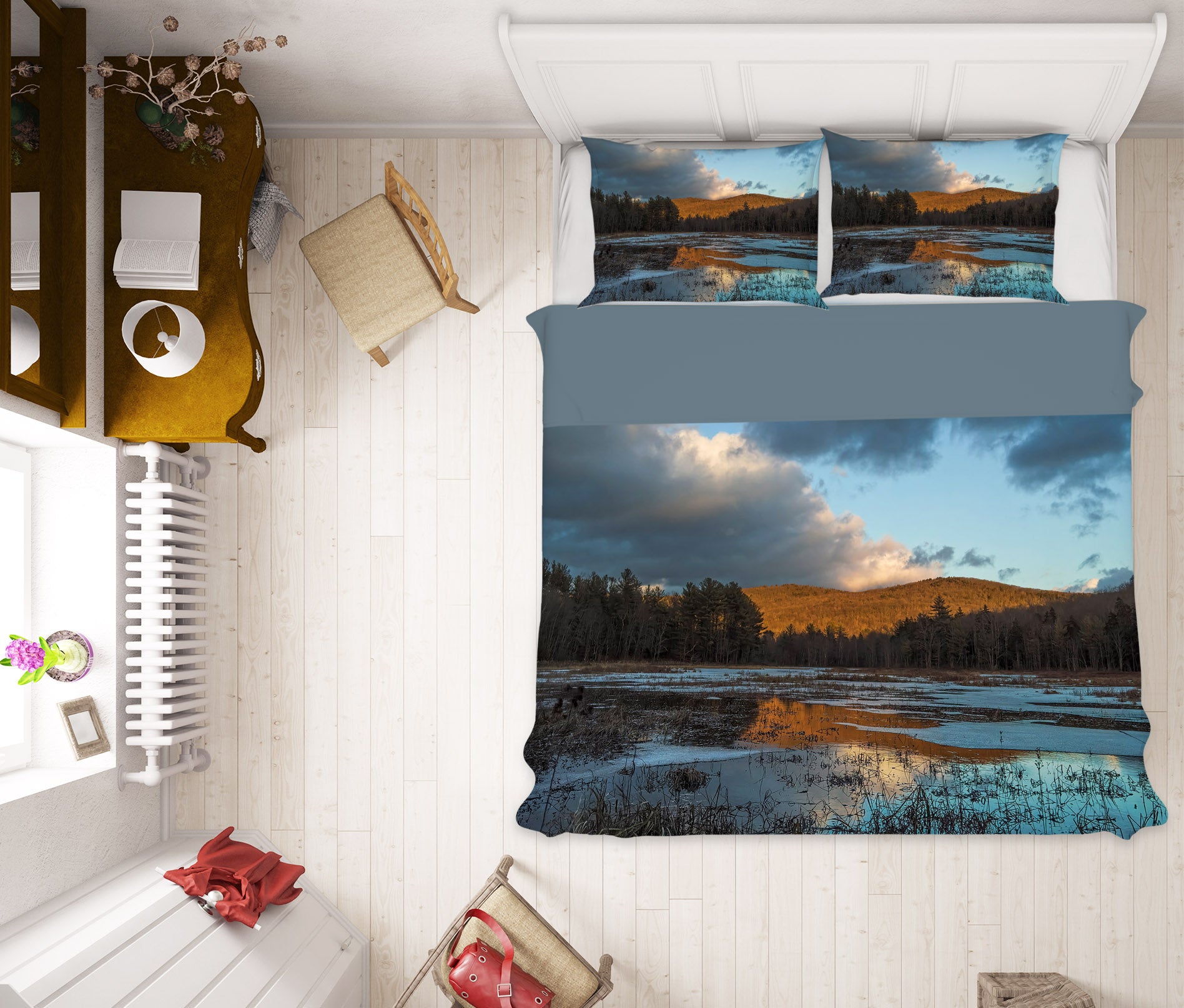 3D Winter Marsh 1034 Jerry LoFaro bedding Bed Pillowcases Quilt