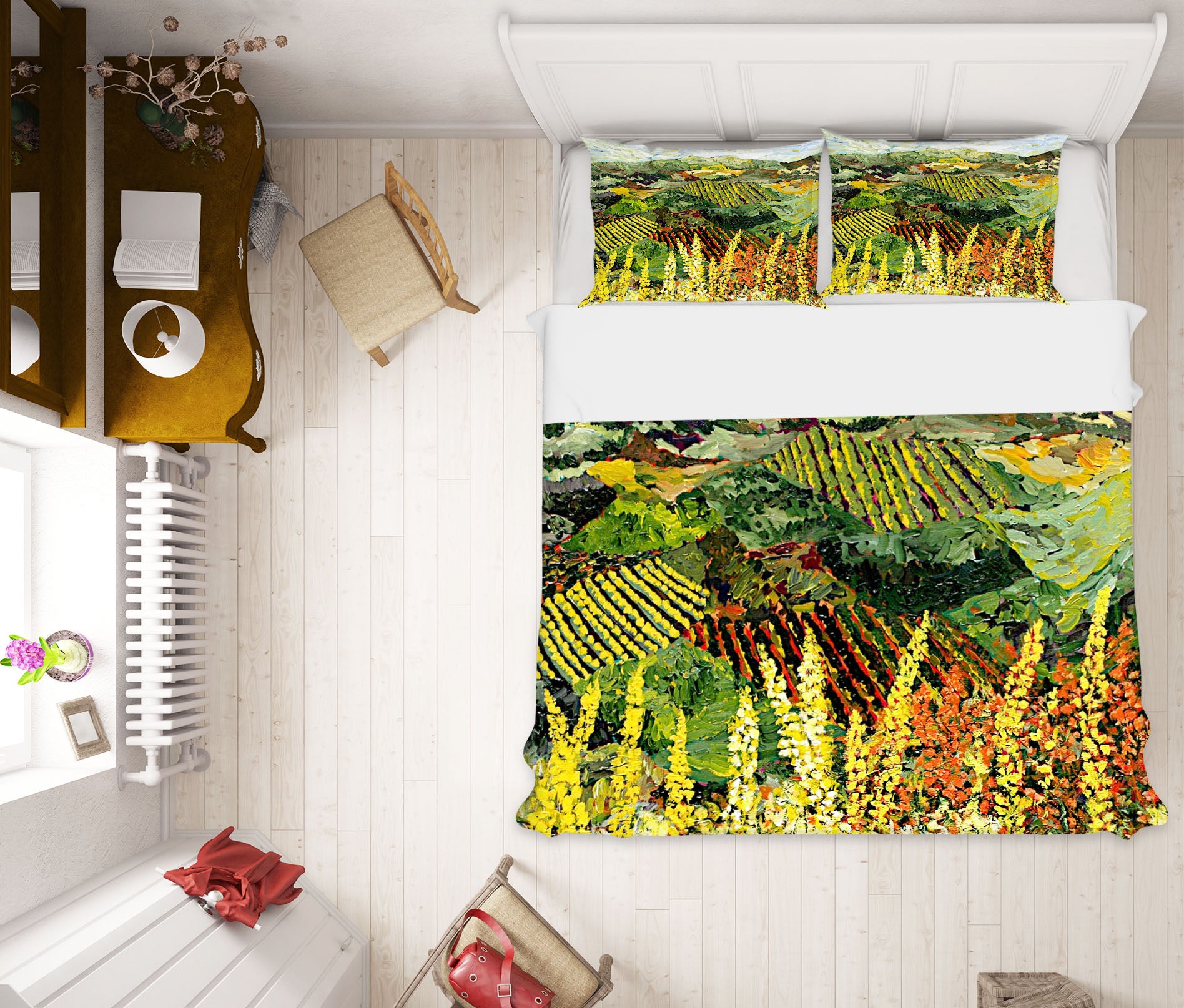 3D Flower Field 2006 Allan P. Friedlander Bedding Bed Pillowcases Quilt