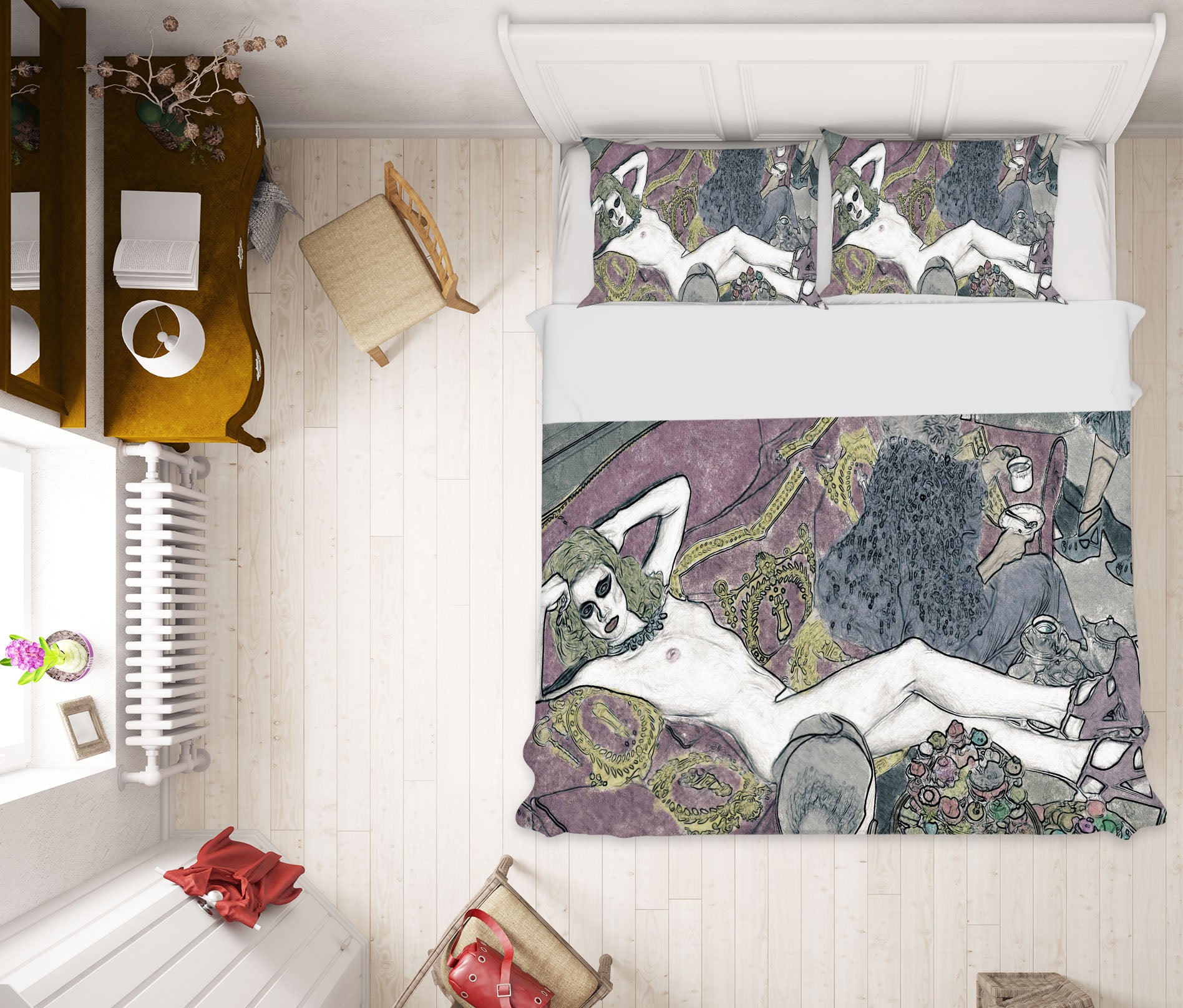 3D Lounge Chair Girl 2007 Marco Cavazzana Bedding Bed Pillowcases Quilt