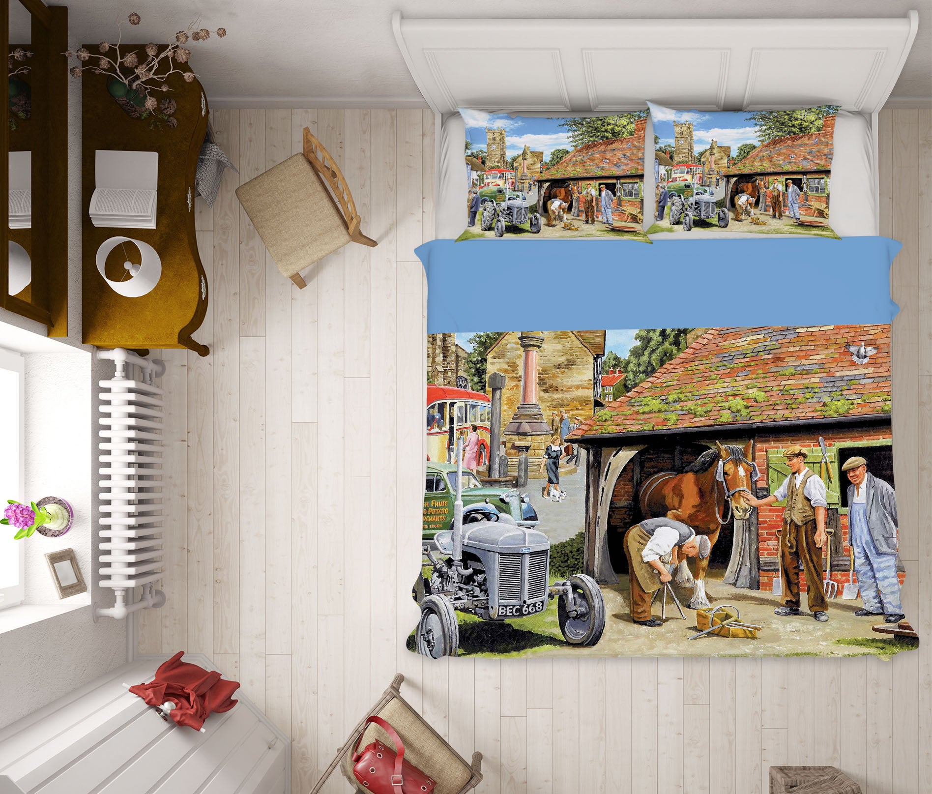3D Old Friends 2042 Trevor Mitchell bedding Bed Pillowcases Quilt