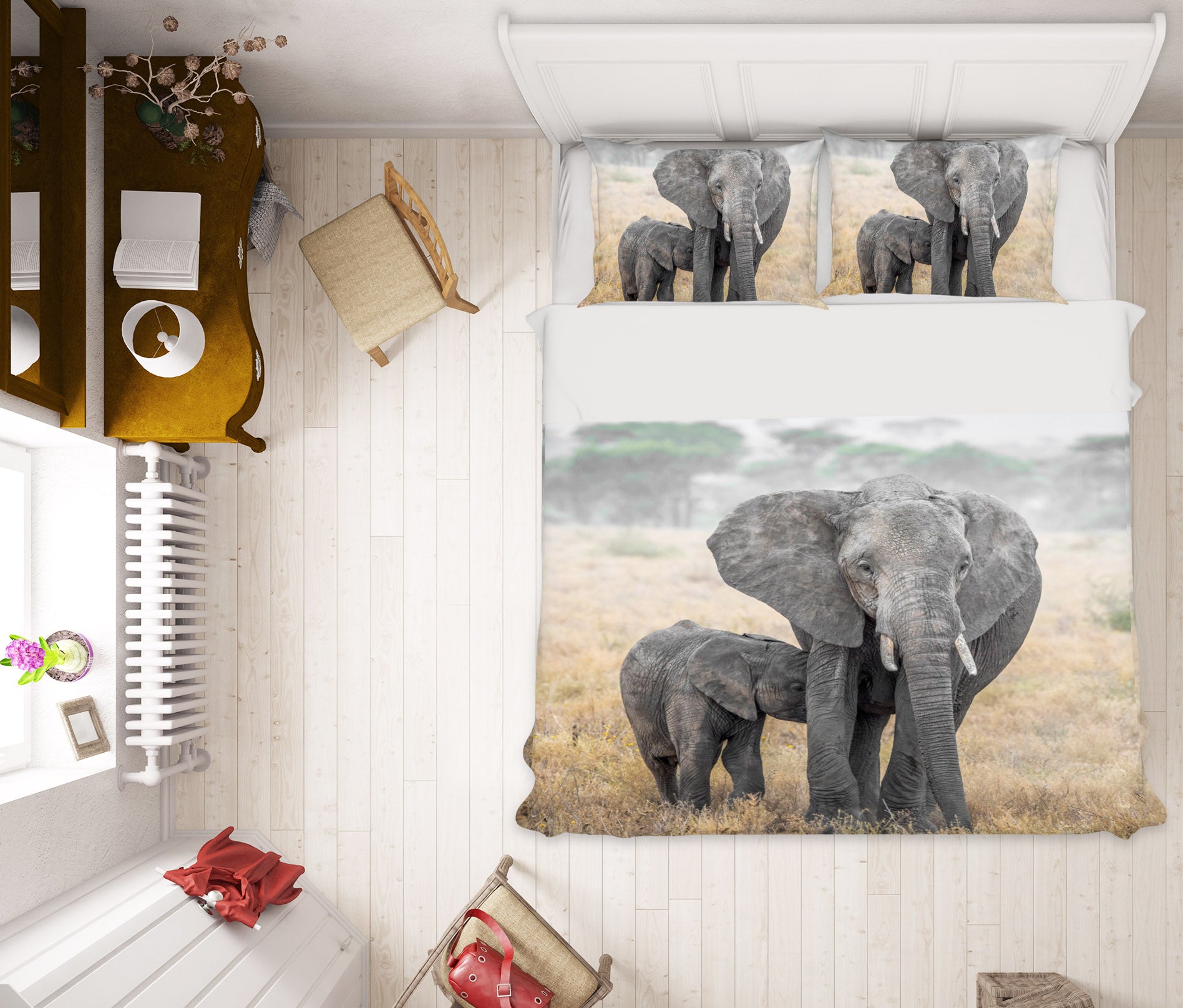 3D Steppe Elephant 063 Marco Carmassi Bedding Bed Pillowcases Quilt