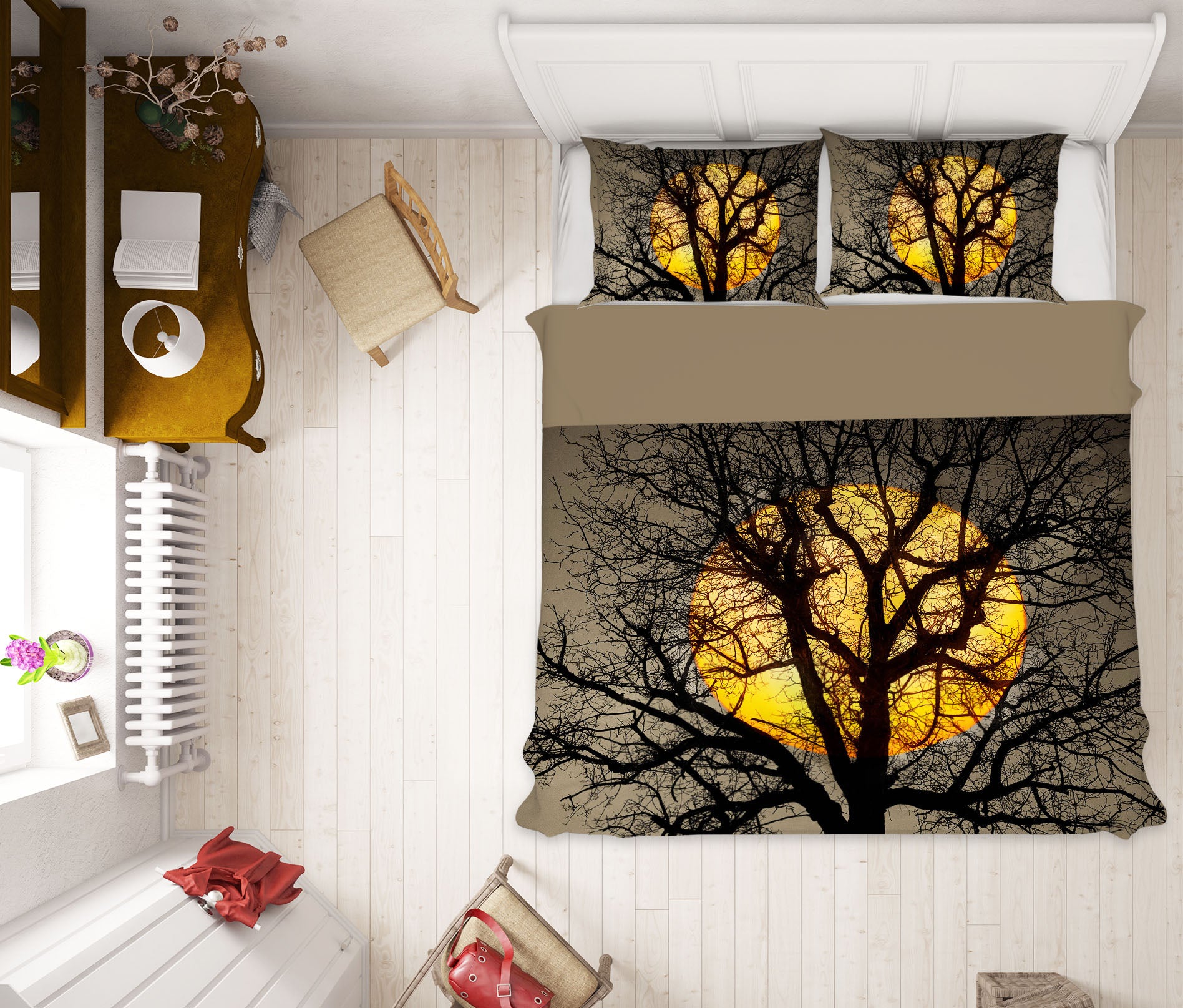 3D Sunset Over the Tree 145 Marco Carmassi Bedding Bed Pillowcases Quilt