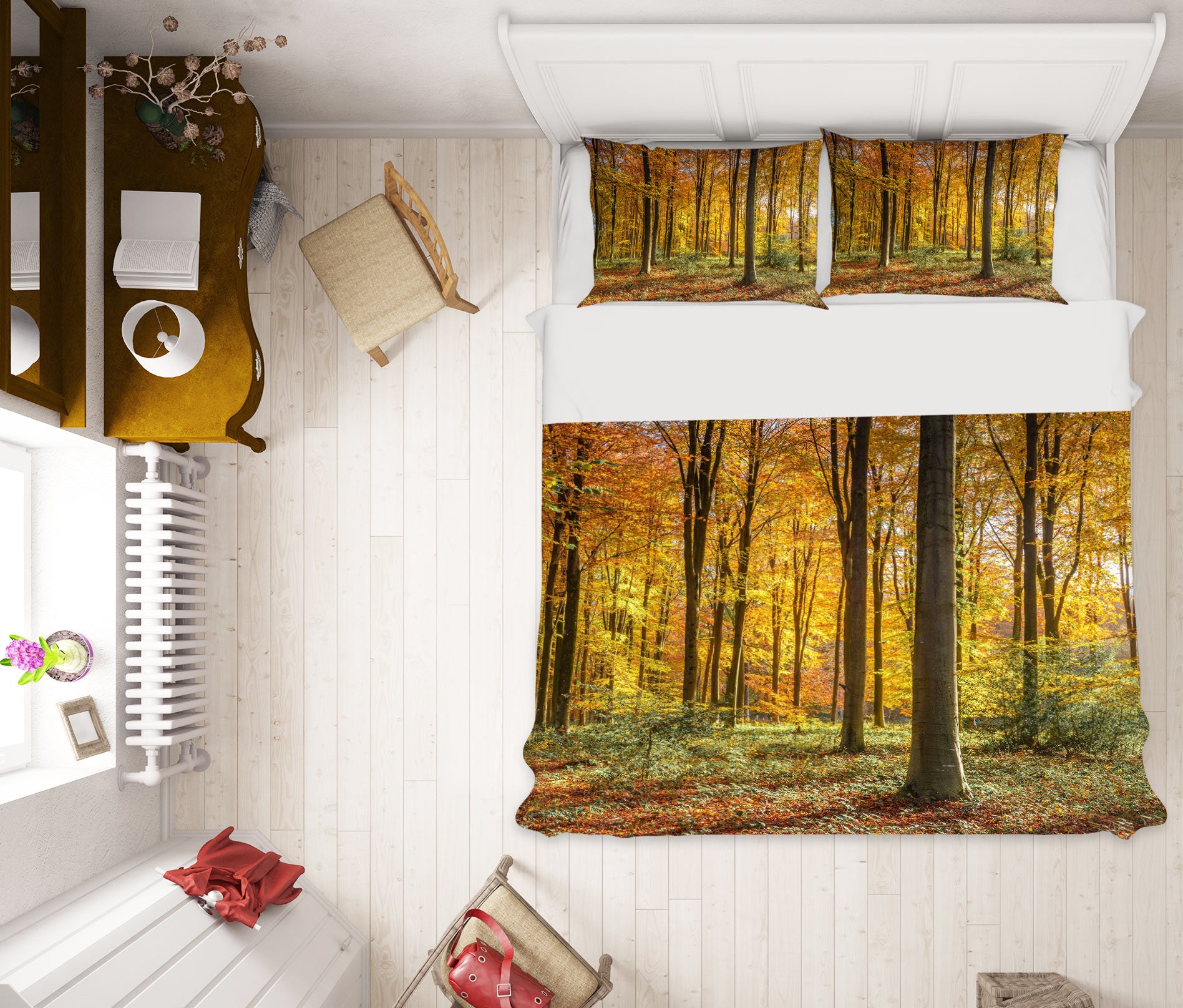 3D Autumn Forest 6976 Assaf Frank Bedding Bed Pillowcases Quilt Cover Duvet Cover