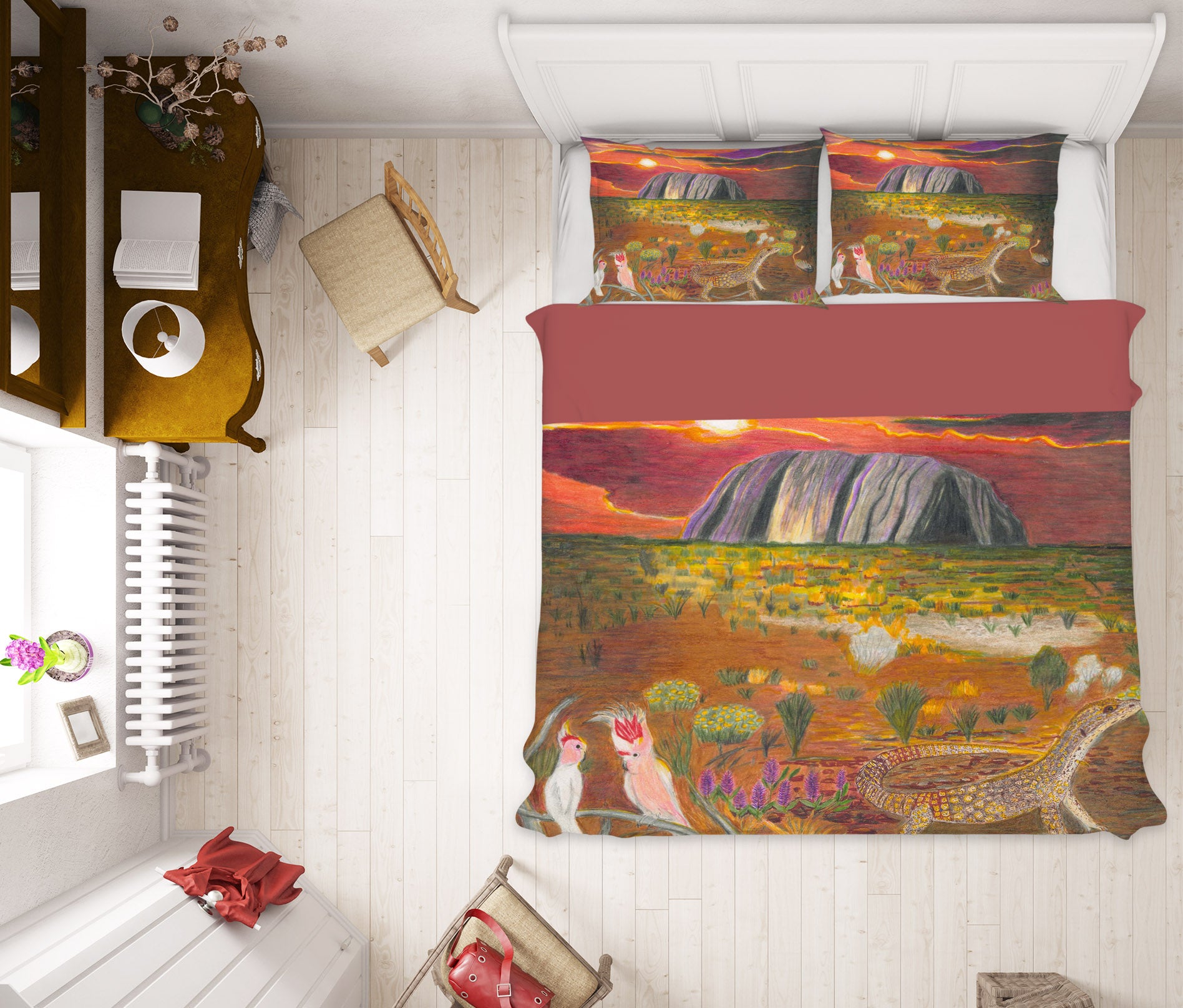 3D Sunset Waterfall 037 Michael Sewell Bedding Bed Pillowcases Quilt
