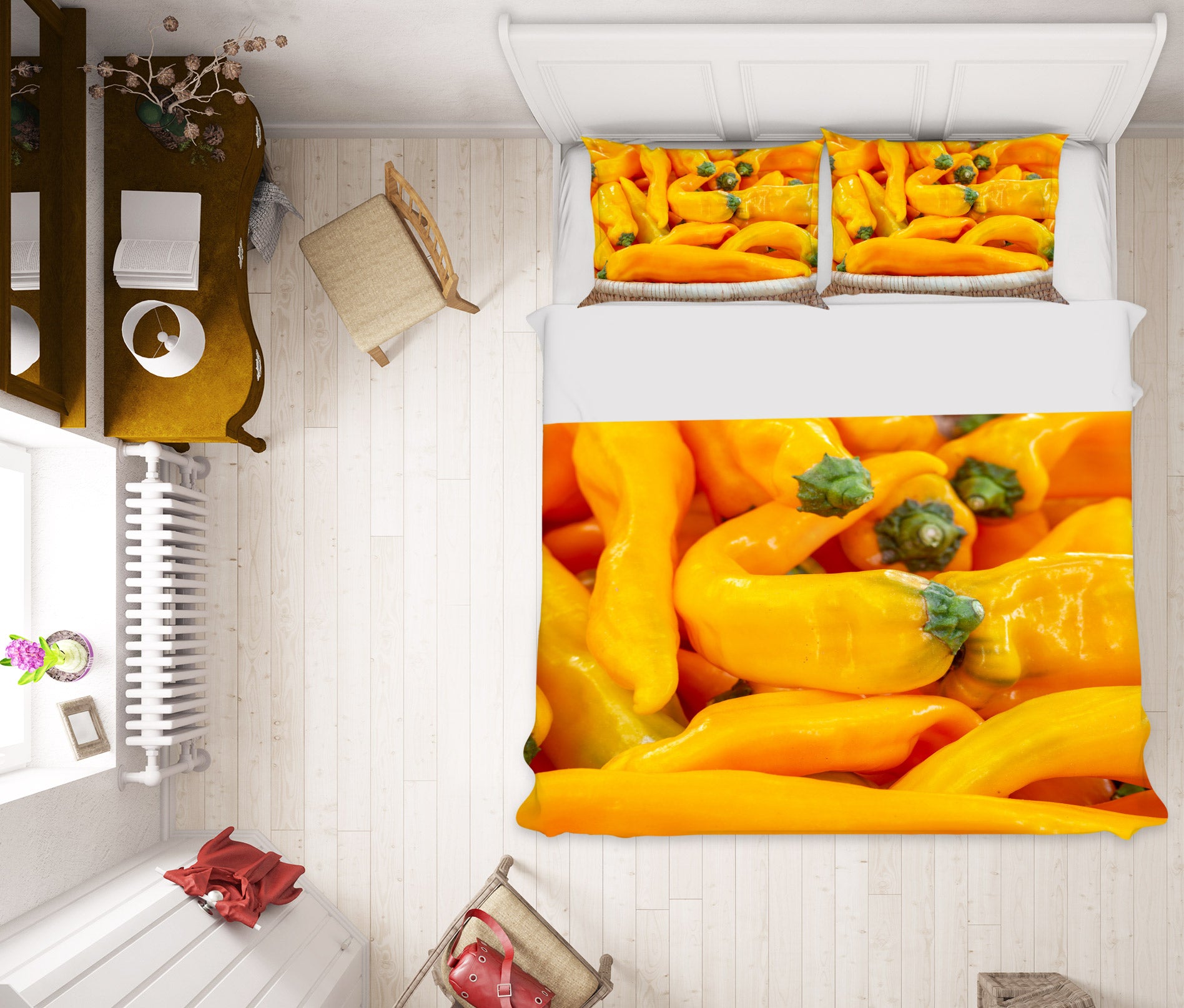 3D Yellow Chili 6955 Assaf Frank Bedding Bed Pillowcases Quilt Cover Duvet Cover