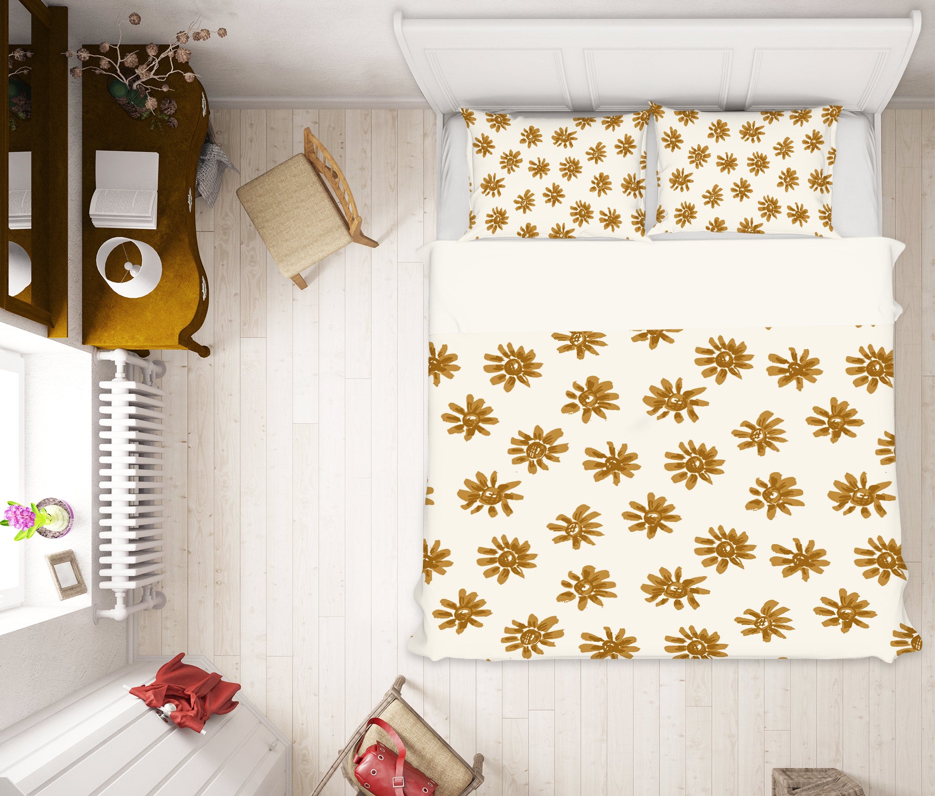 3D Brown Flowers 109139 Kashmira Jayaprakash Bedding Bed Pillowcases Quilt