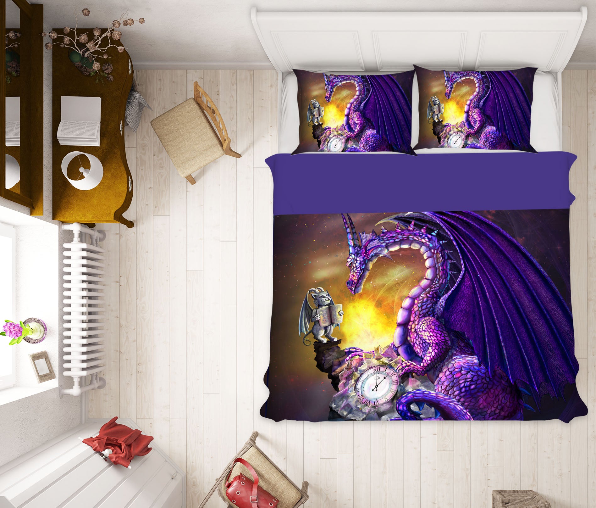 3D Sun Dragon 125 Rose Catherine Khan Bedding Bed Pillowcases Quilt