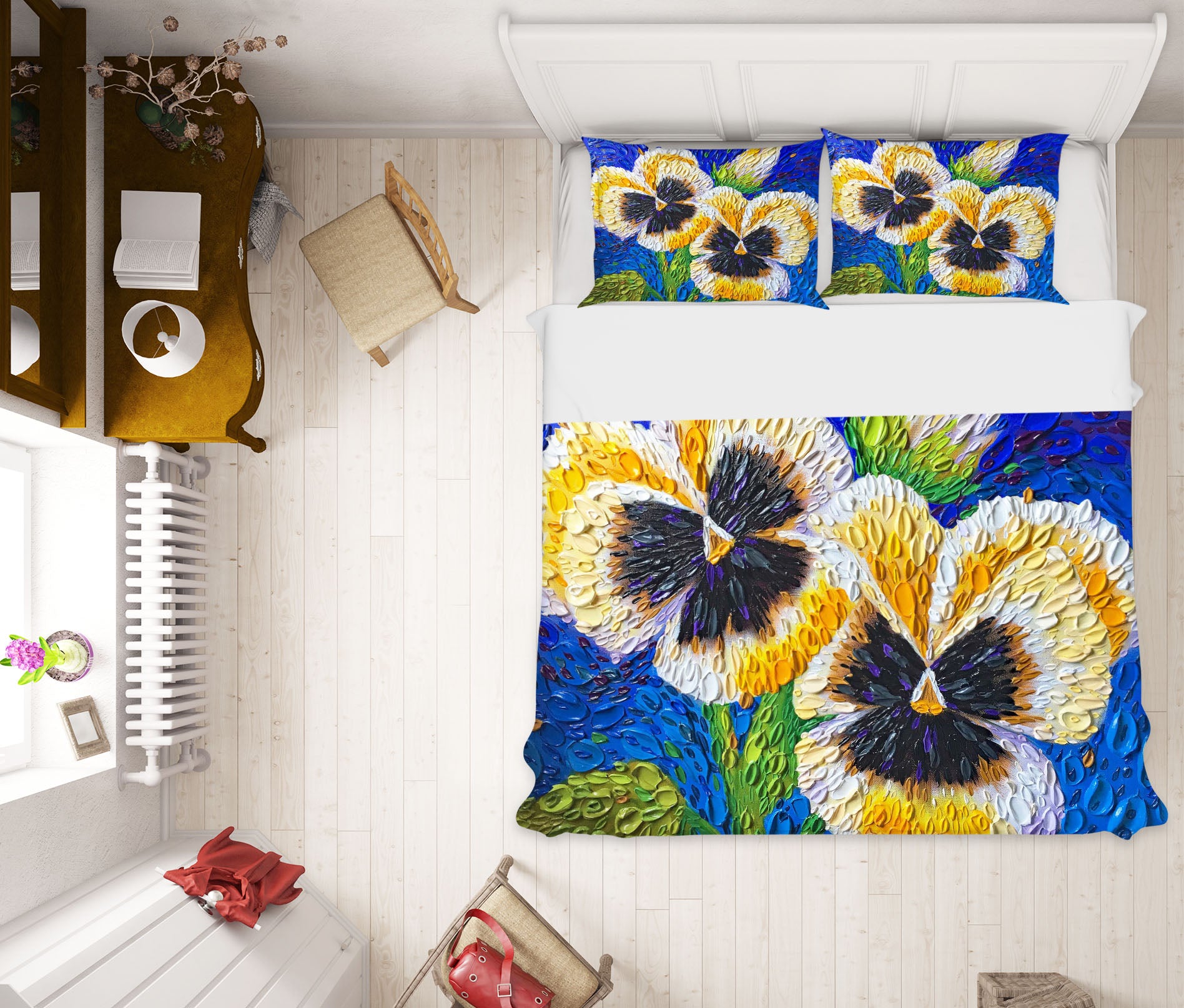 3D Pansy 2128 Dena Tollefson bedding Bed Pillowcases Quilt