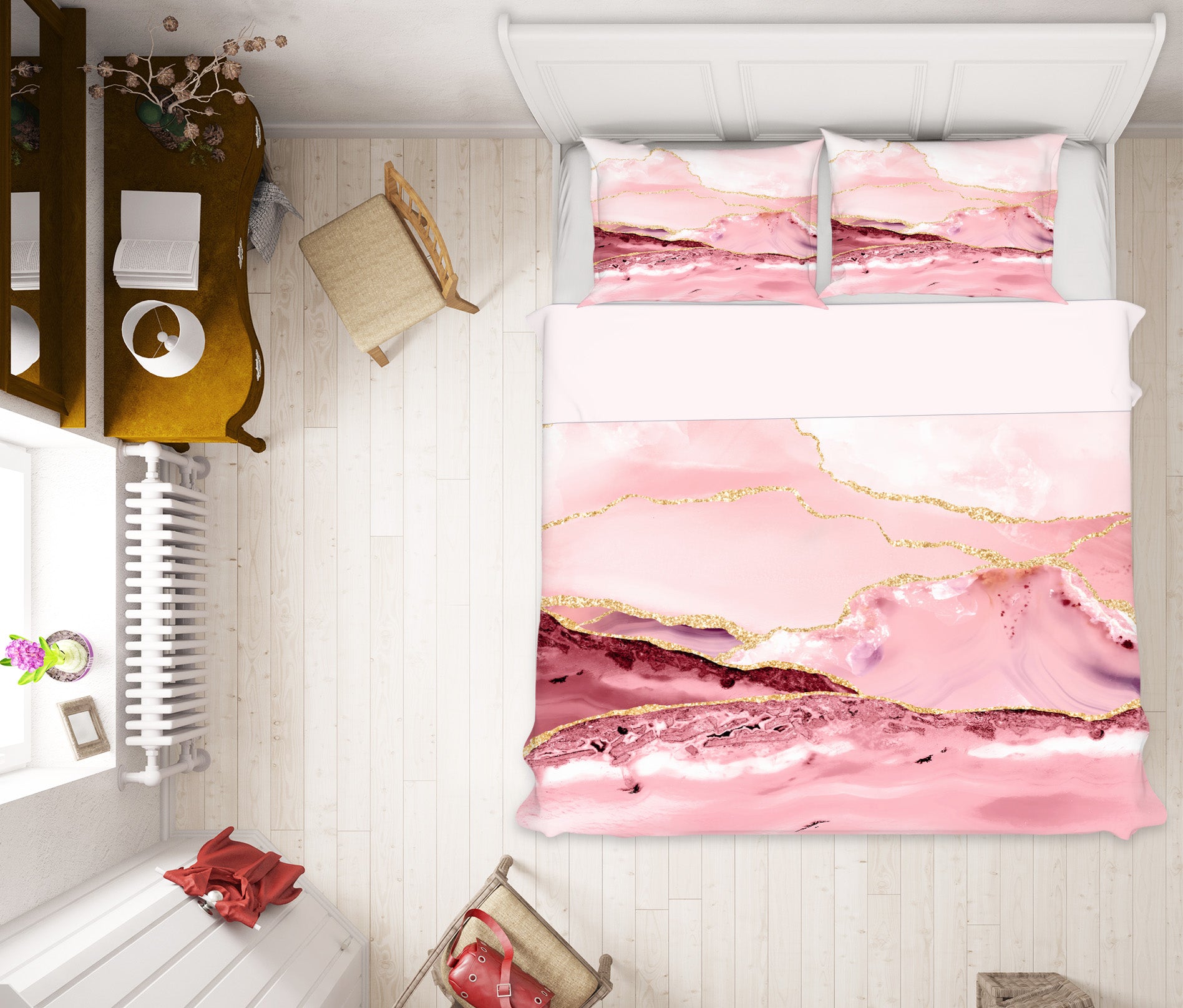 3D Pink Pattern 025 Uta Naumann Bedding Bed Pillowcases Quilt
