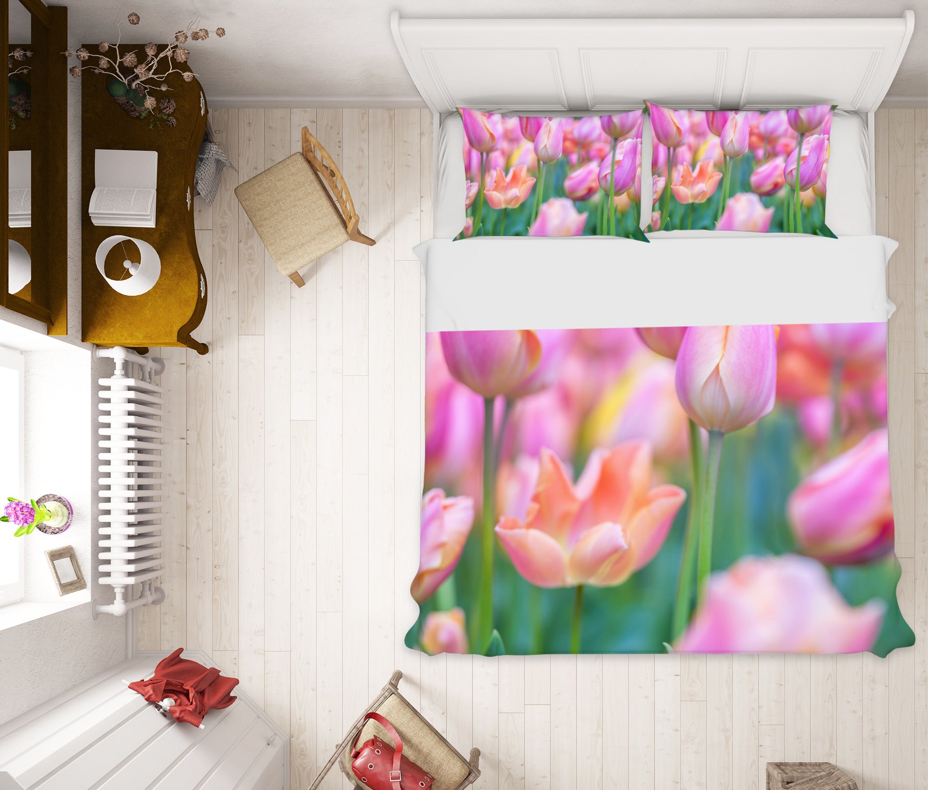 3D Pink Flower Bush 8642 Assaf Frank Bedding Bed Pillowcases Quilt