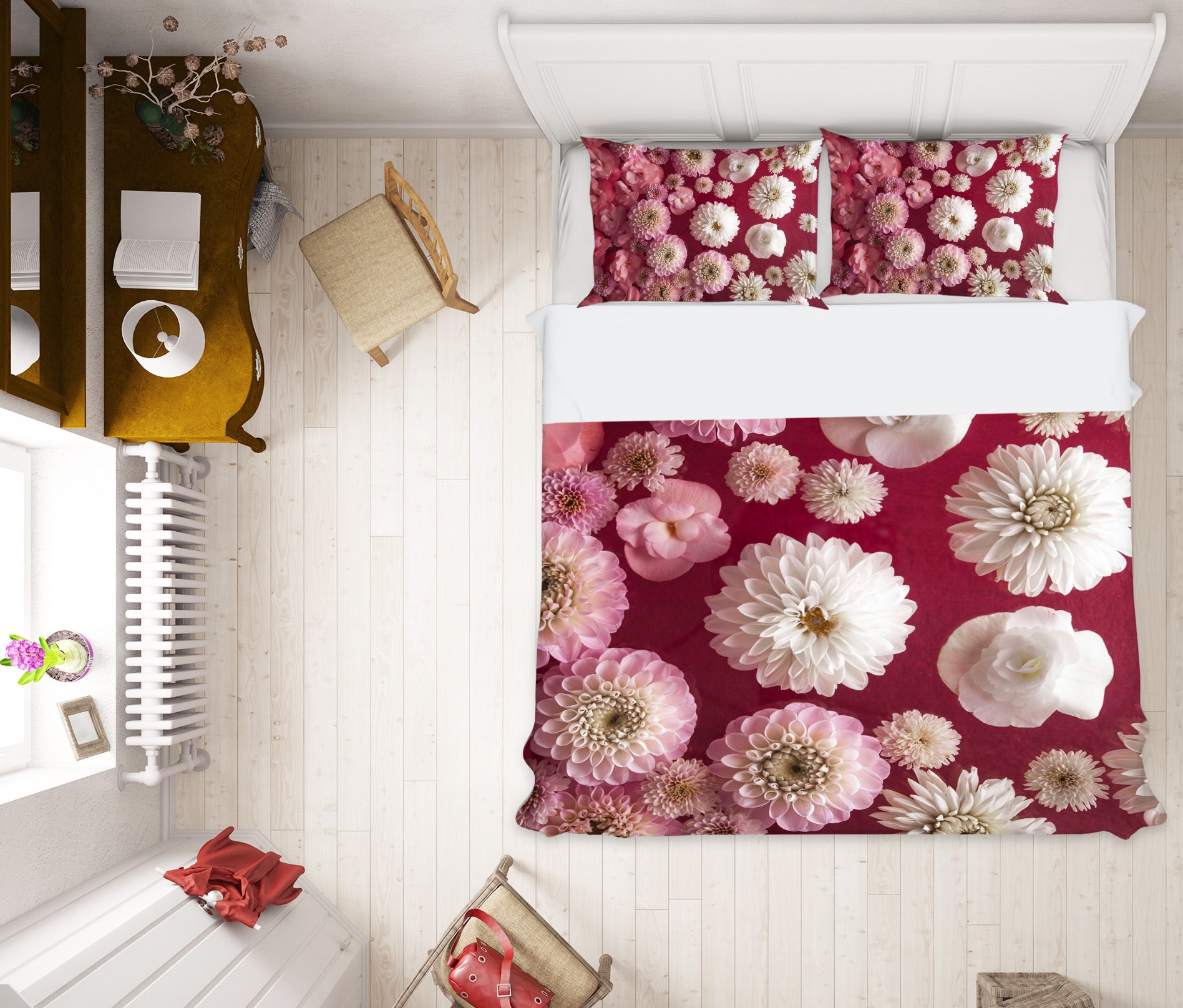 3D Pink Chrysanthemum 1010 Assaf Frank Bedding Bed Pillowcases Quilt