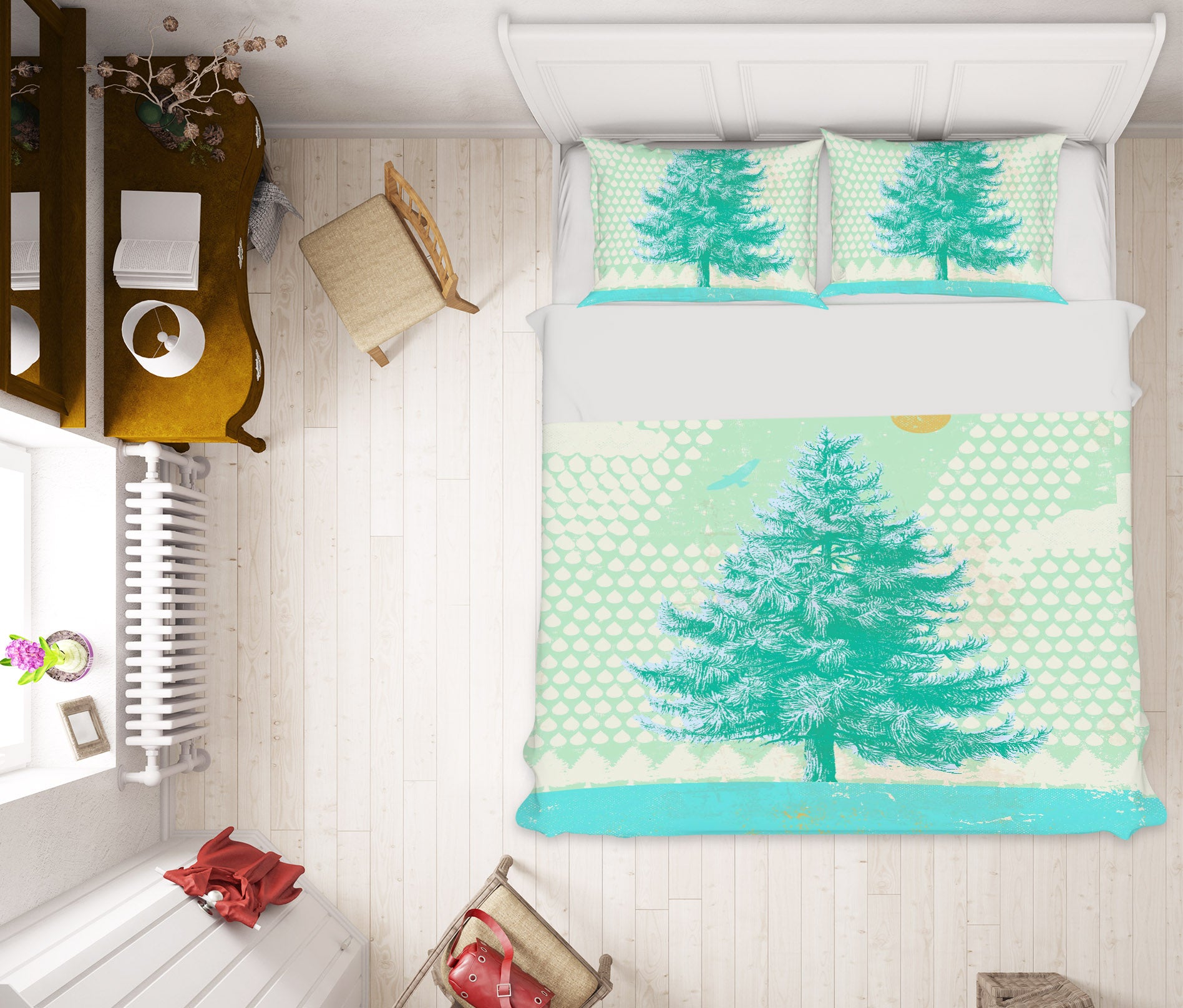 3D Blue Fir Tree 2116 Showdeer Bedding Bed Pillowcases Quilt