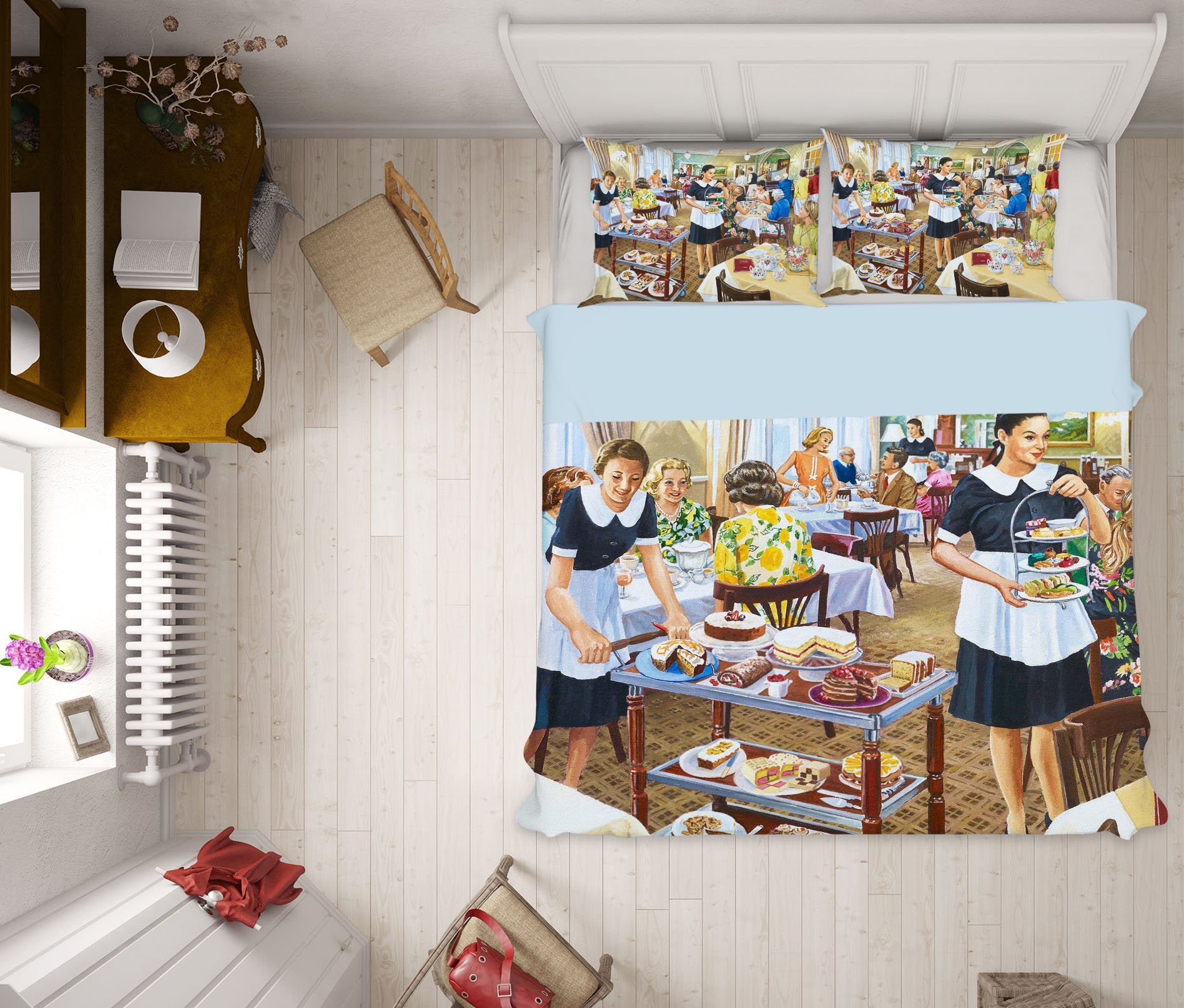 3D Afternoon Tea 2004 Trevor Mitchell bedding Bed Pillowcases Quilt Quiet Covers AJ Creativity Home 