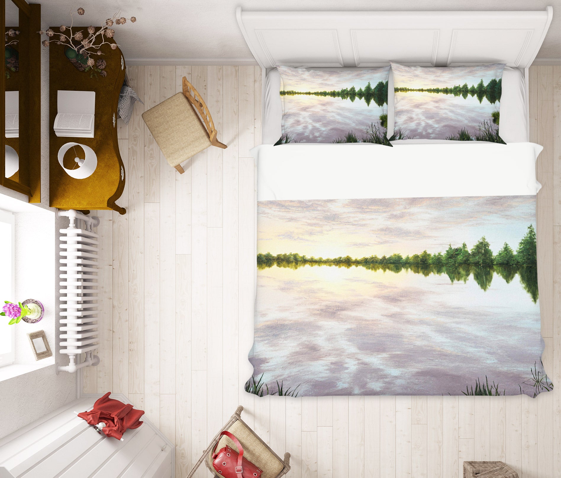 3D Lake Water Trees 1768 Marina Zotova Bedding Bed Pillowcases Quilt