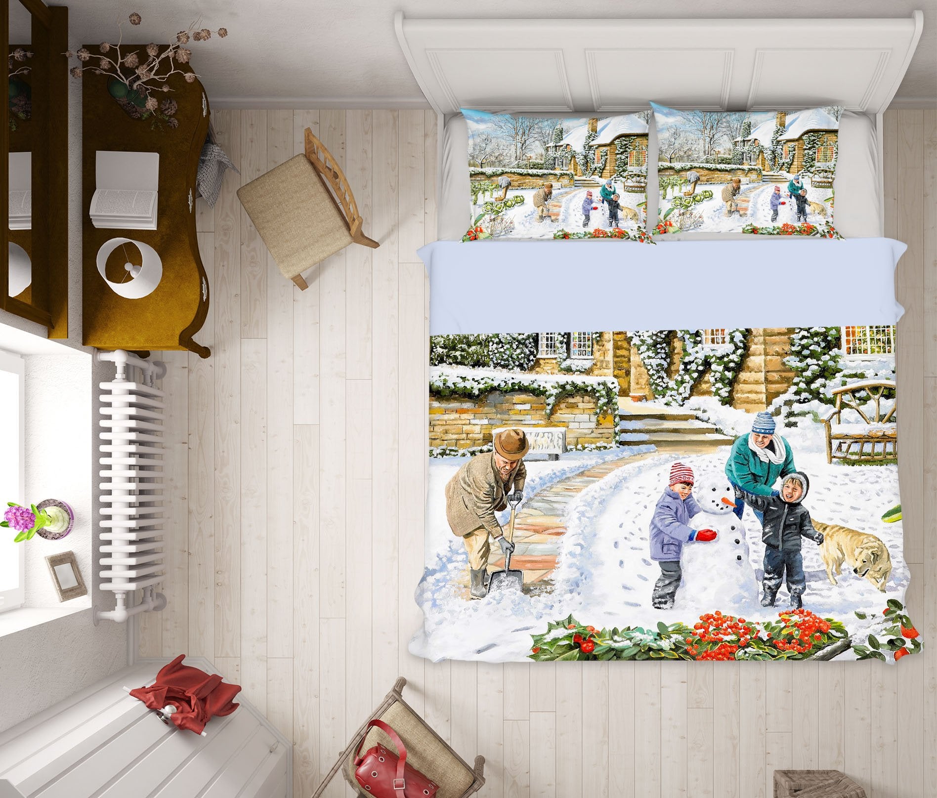 3D A Winter Garden 2003 Trevor Mitchell bedding Bed Pillowcases Quilt Quiet Covers AJ Creativity Home 