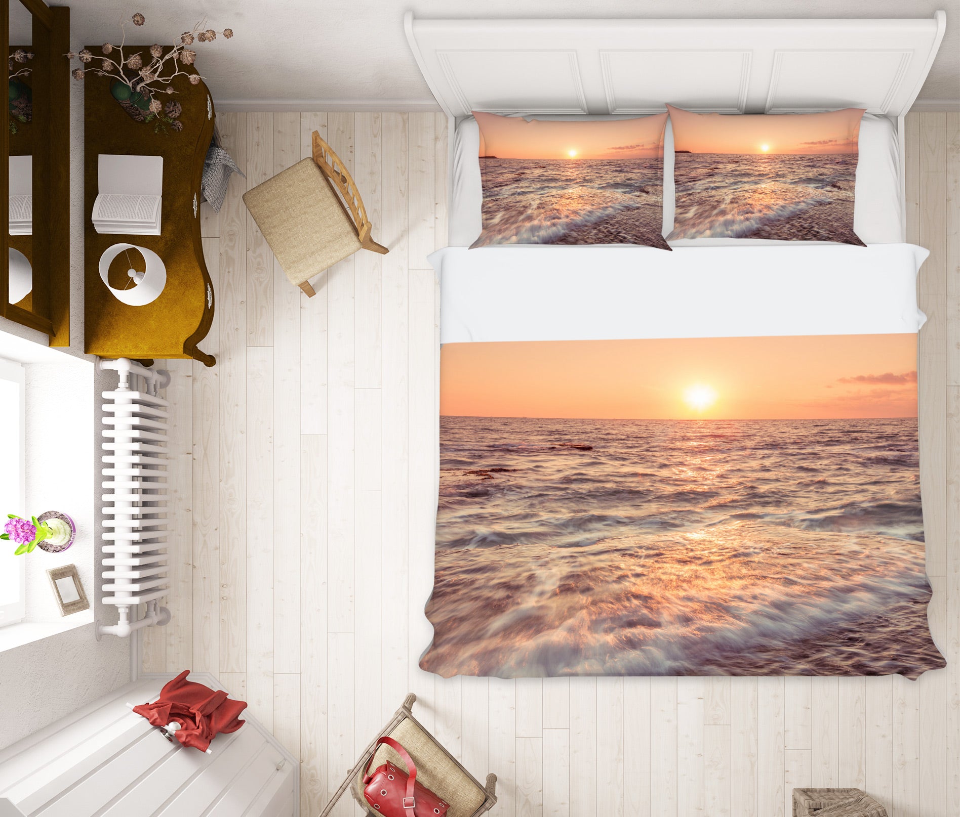 3D Sunset Waves 1044 Assaf Frank Bedding Bed Pillowcases Quilt