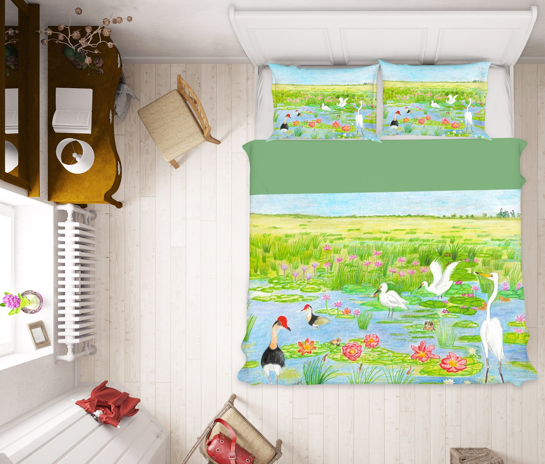 3D Park Pond 028 Michael Sewell Bedding Bed Pillowcases Quilt