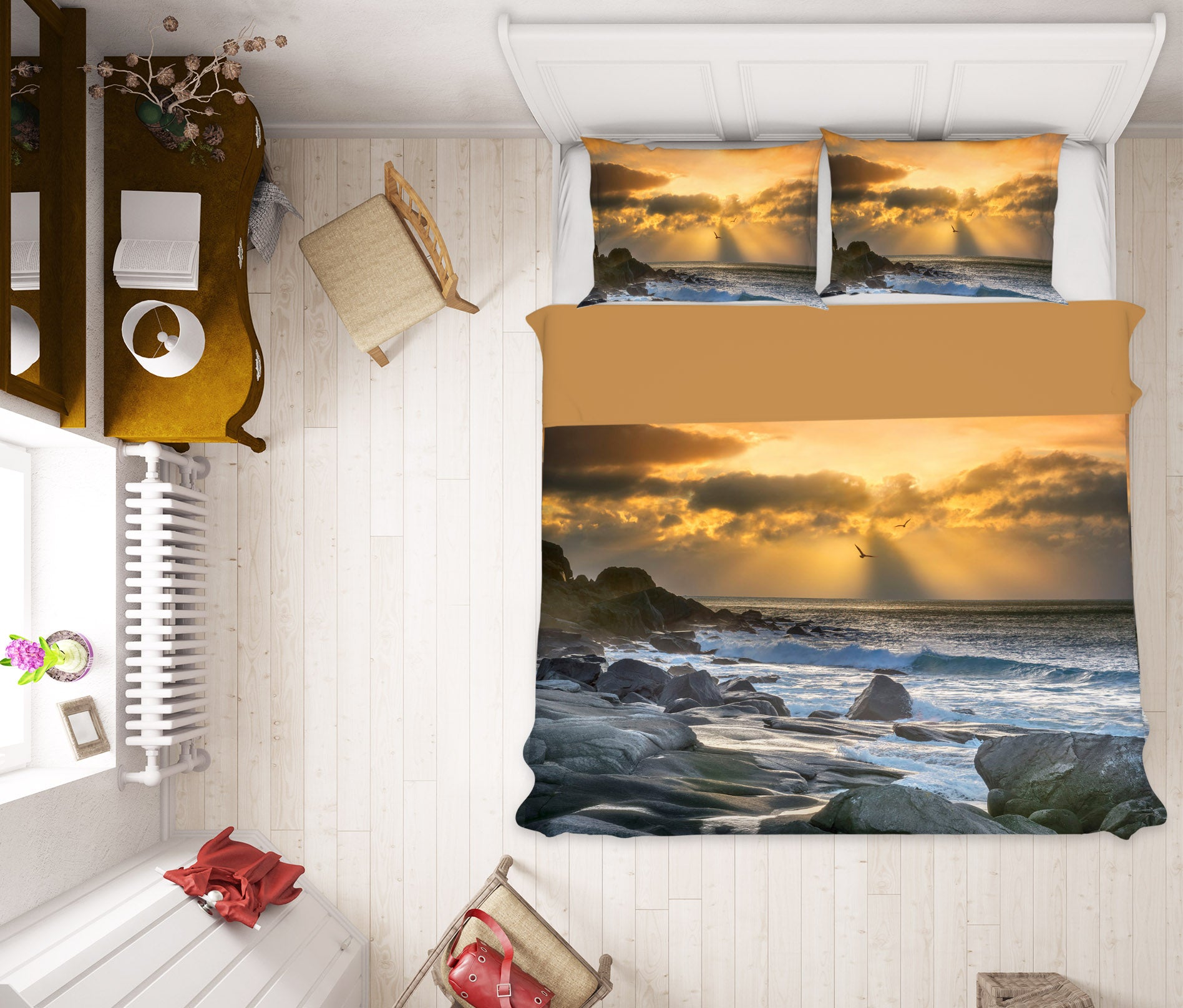 3D Sunset Seagull 090 Marco Carmassi Bedding Bed Pillowcases Quilt