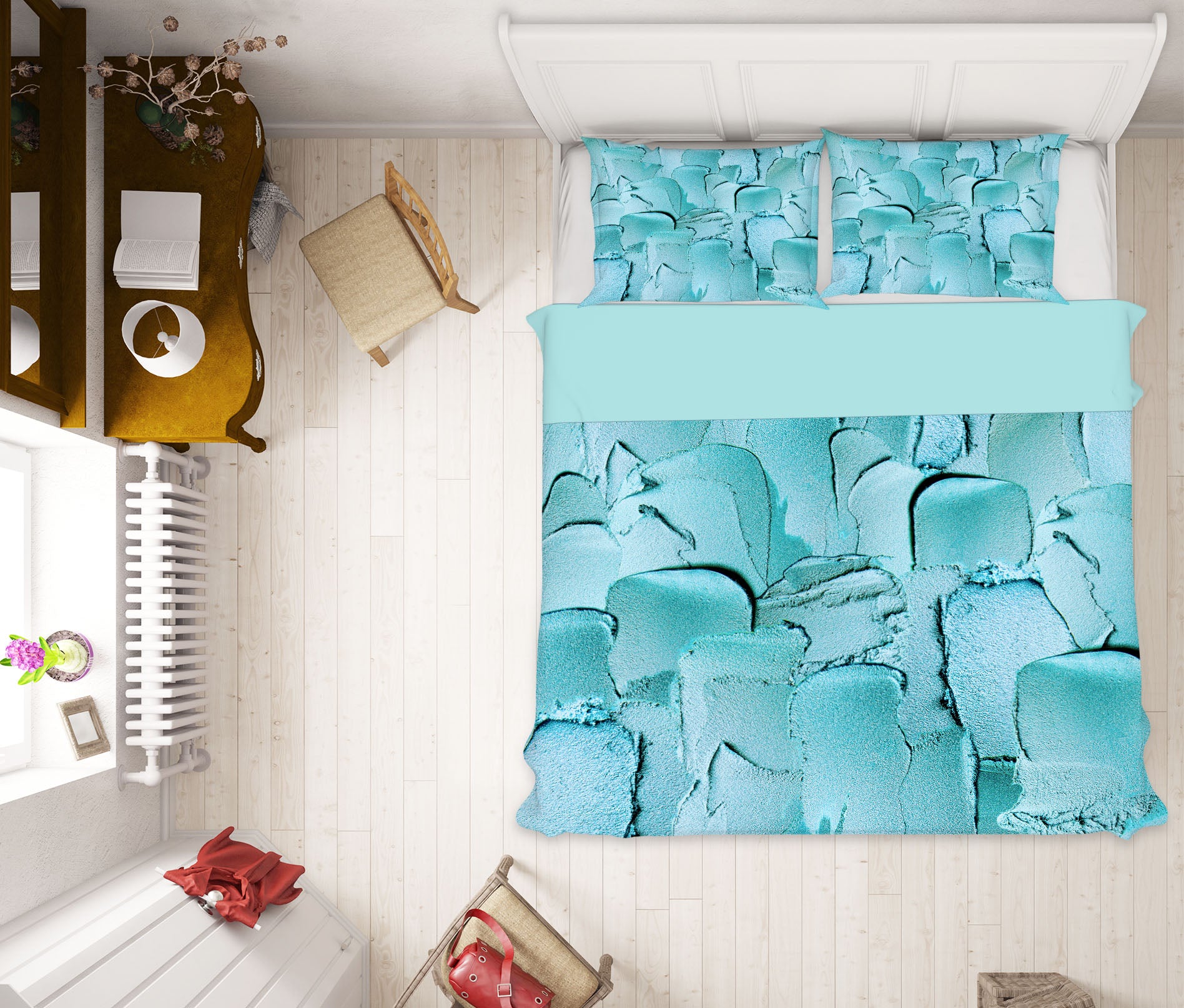 3D Blue Pigment 018 Uta Naumann Bedding Bed Pillowcases Quilt