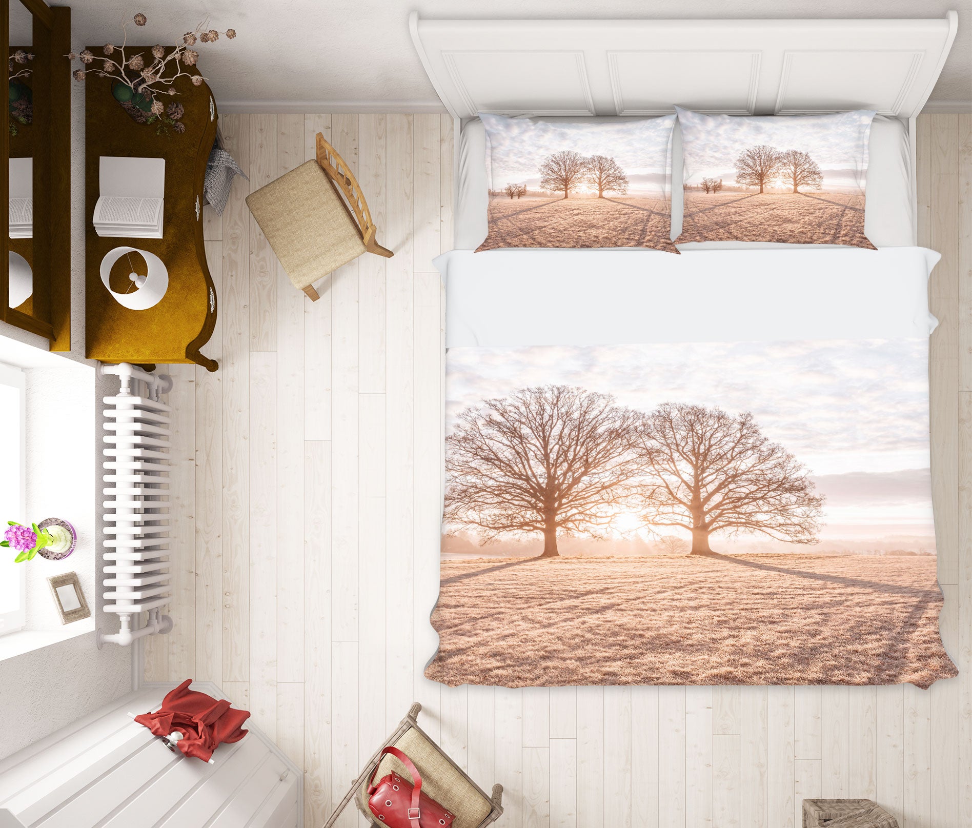 3D Pink Prairie Tree 1083 Assaf Frank Bedding Bed Pillowcases Quilt