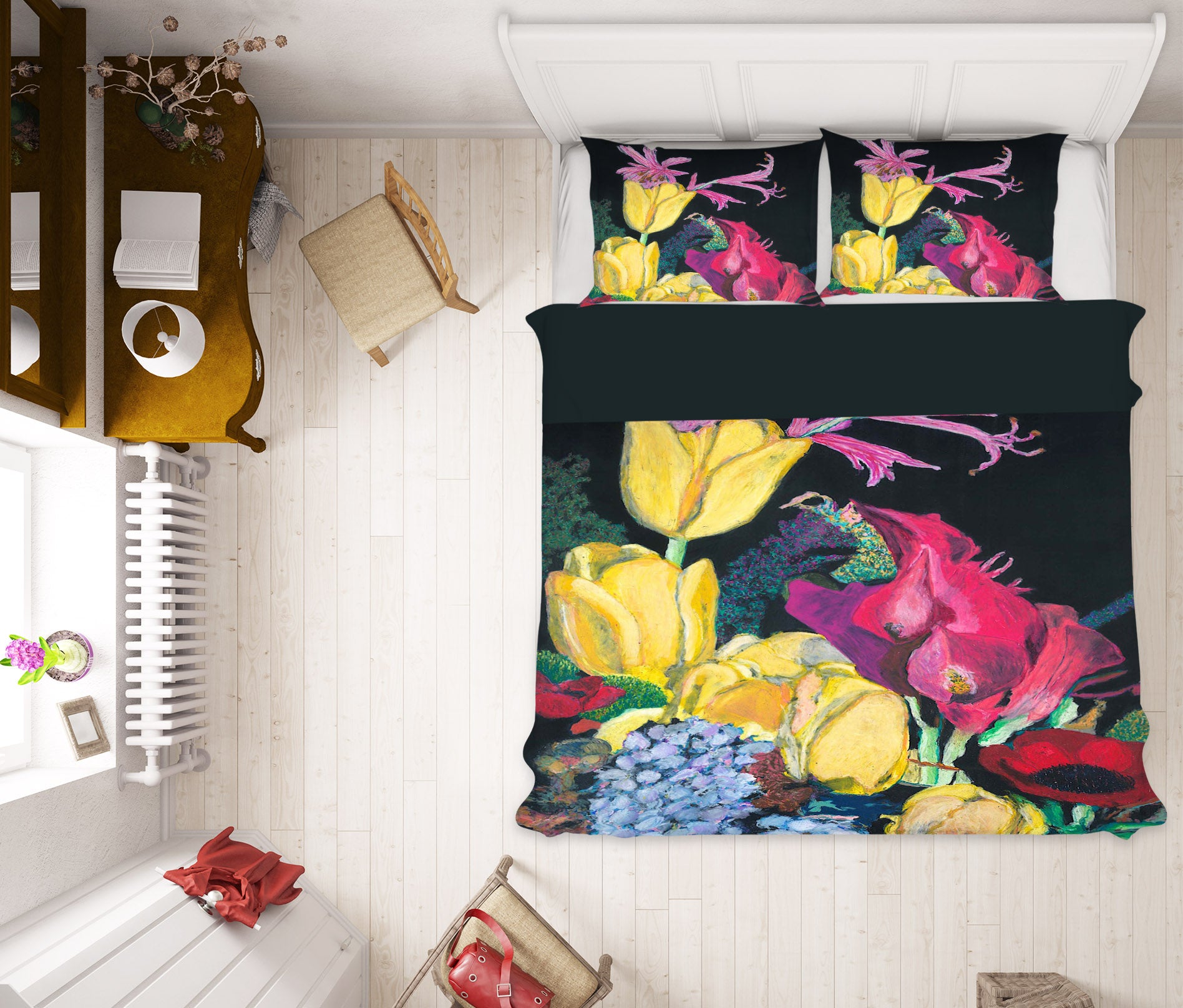 3D Yellow Tulips 1180 Allan P. Friedlander Bedding Bed Pillowcases Quilt