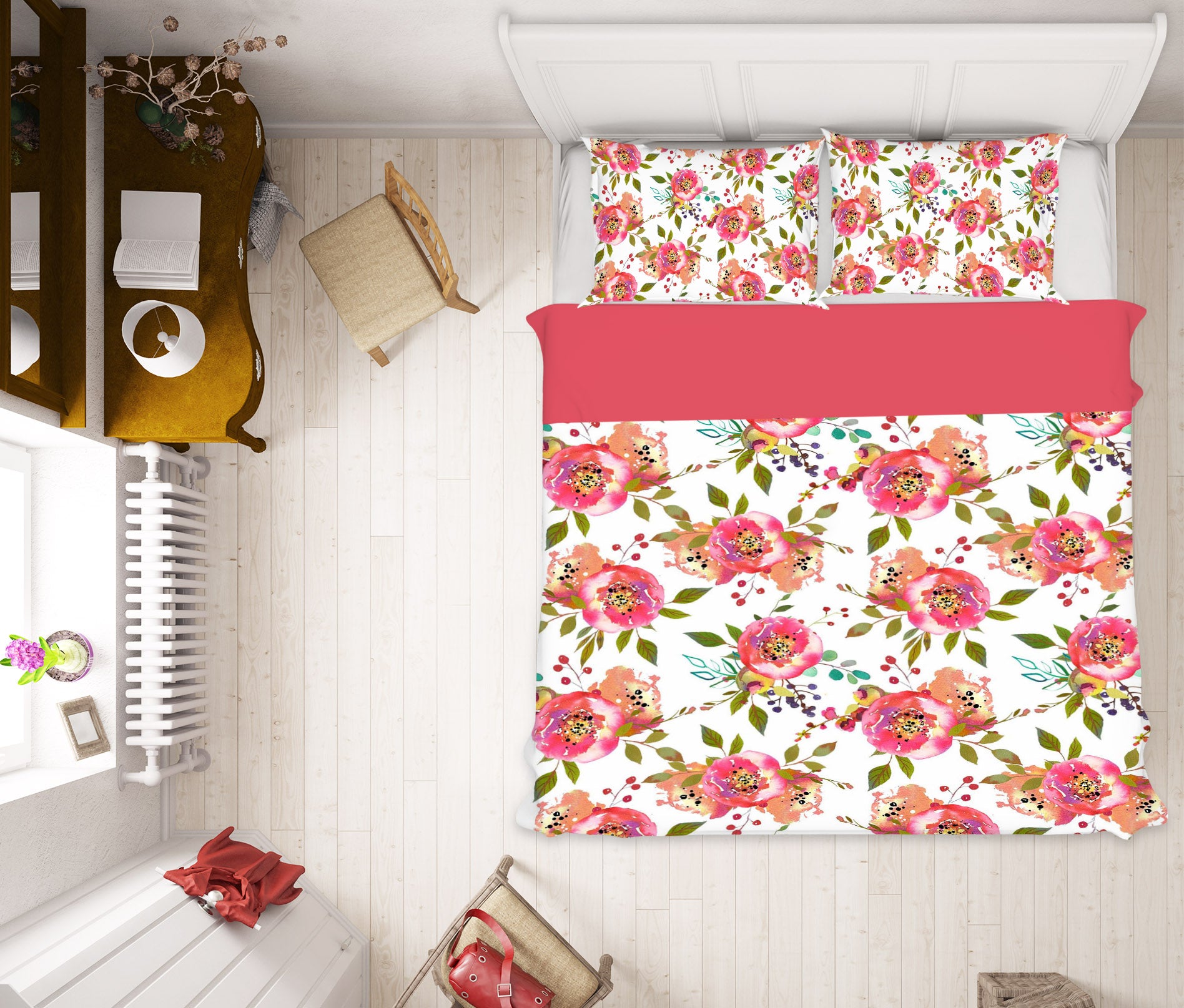 3D Red Rose Blooming 071 Uta Naumann Bedding Bed Pillowcases Quilt