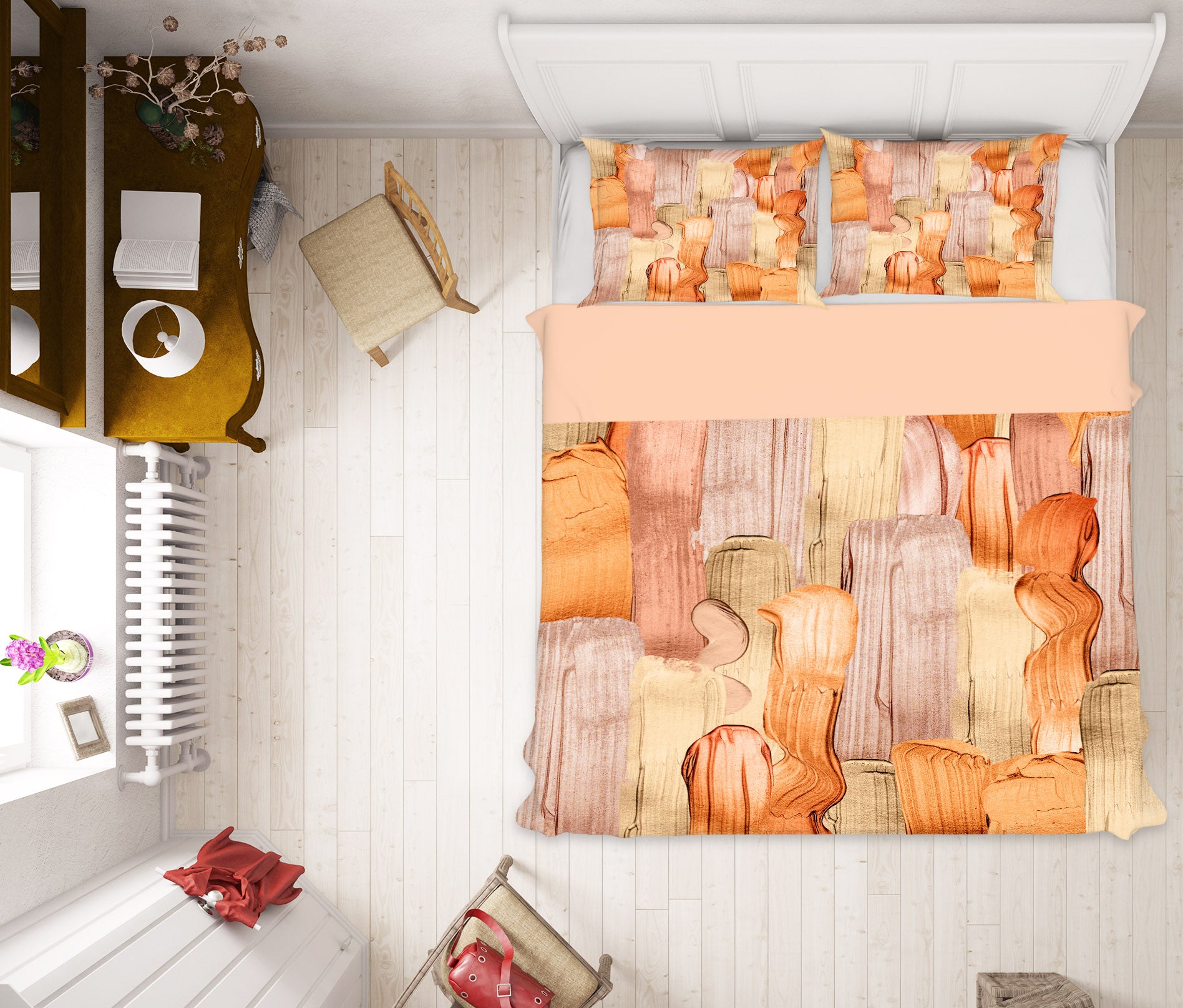 3D Orange Pigment 014 Uta Naumann Bedding Bed Pillowcases Quilt