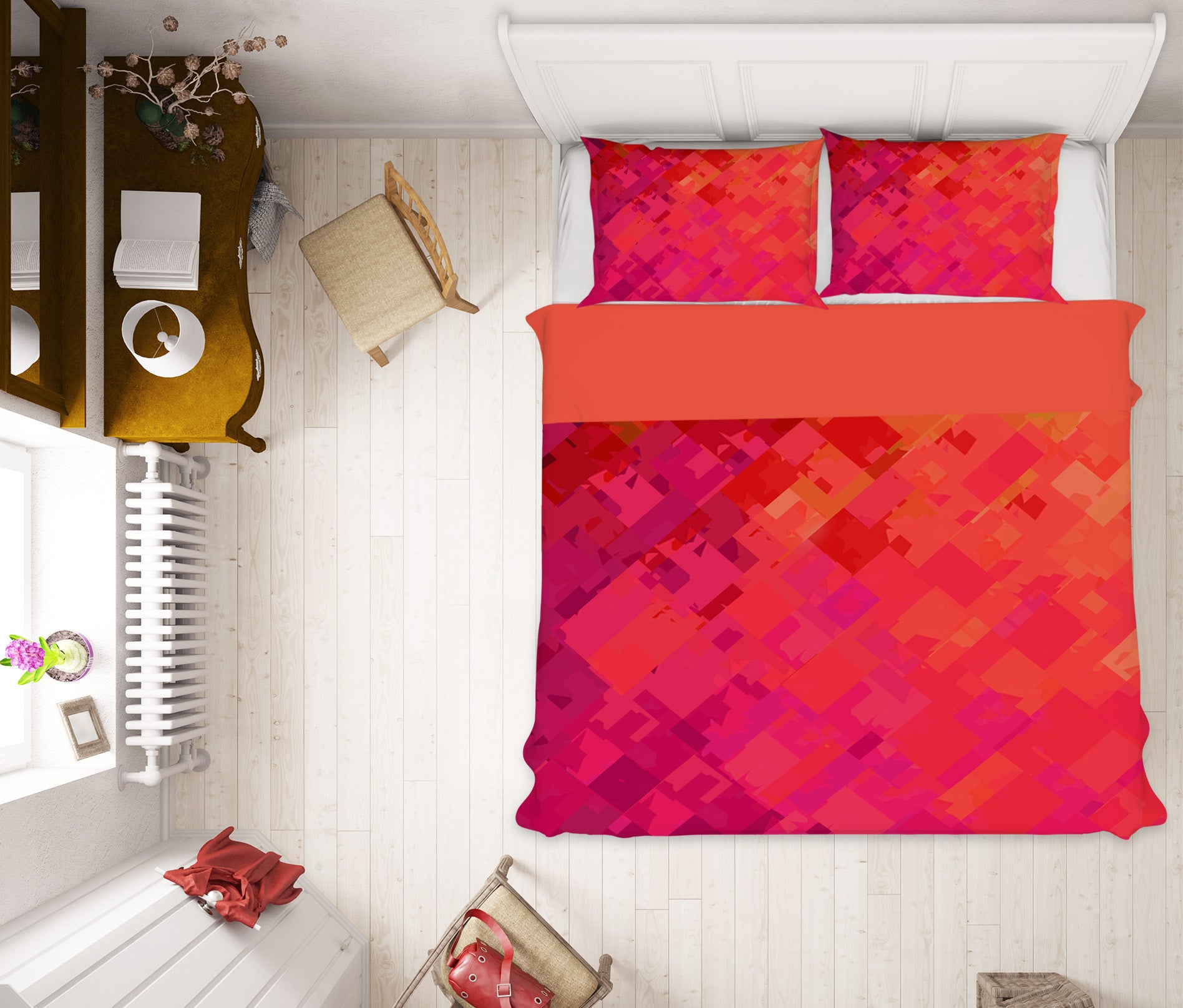 3D Orange Red Graffiti 2005 Shandra Smith Bedding Bed Pillowcases Quilt